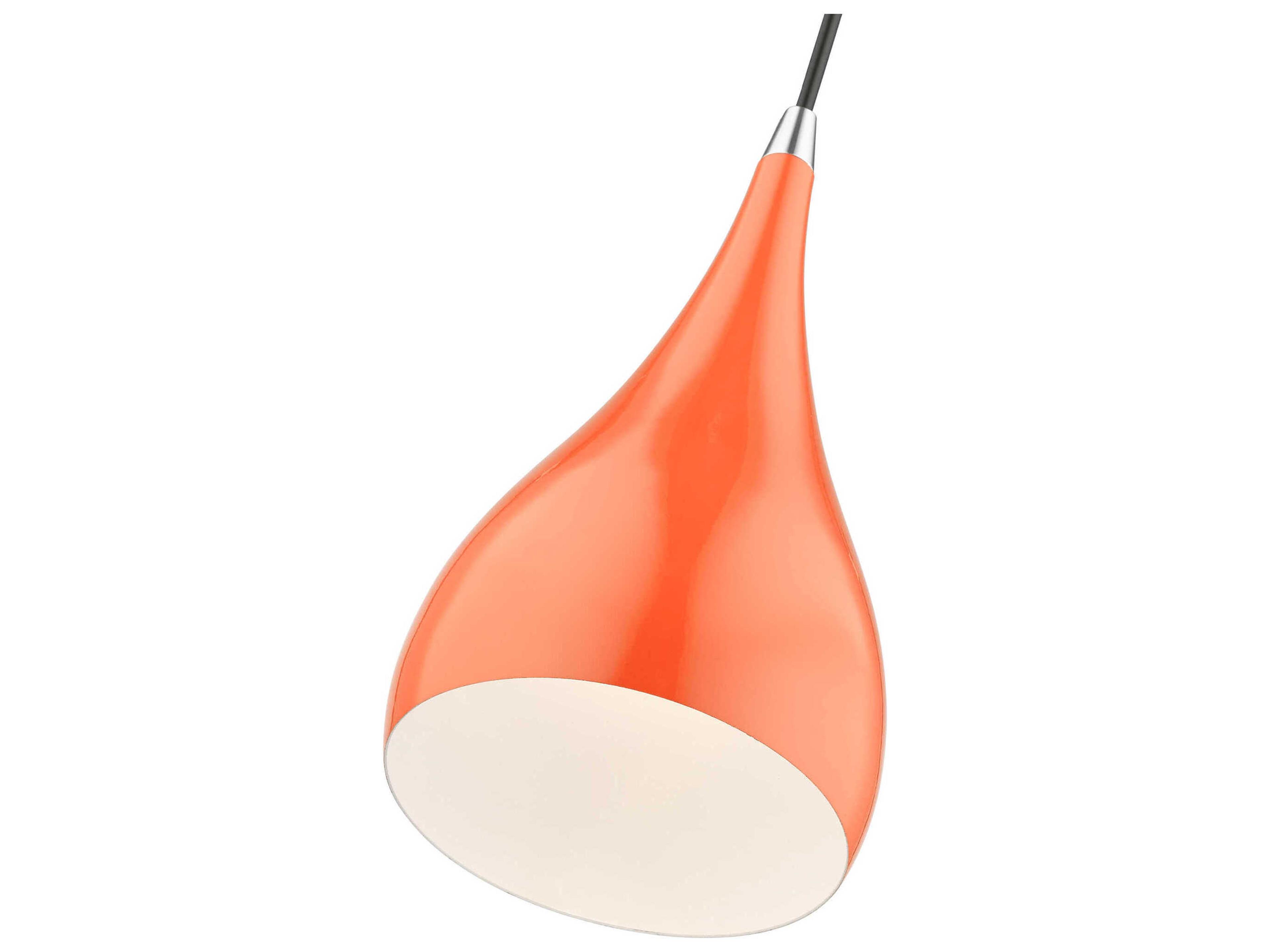 Livex Lighting Amador 1-Light Shiny Orange Polished Chrome Bell Mini Pendant