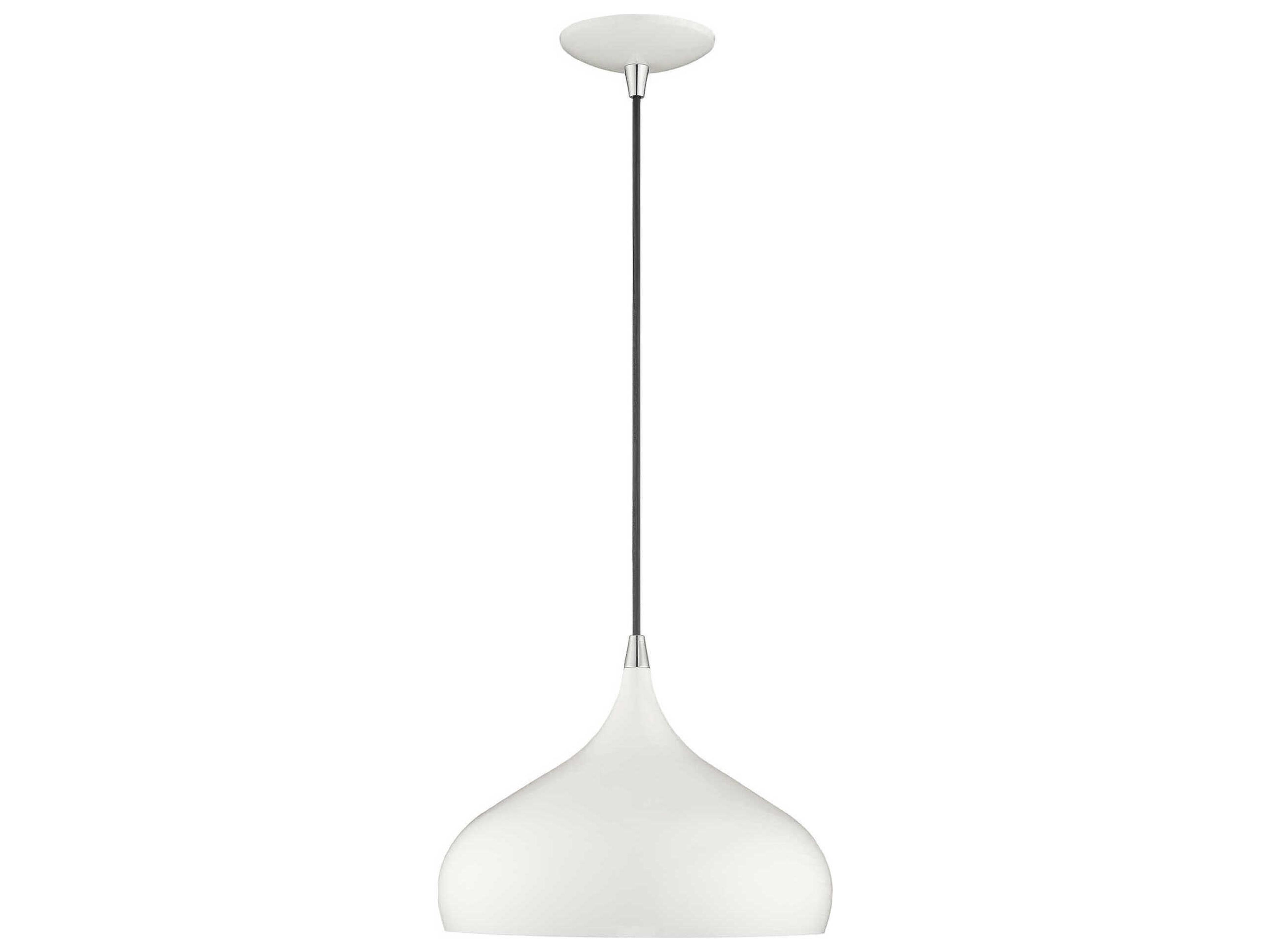 Livex Lighting 1-Light Shiny White Gold Round Mini Pendant