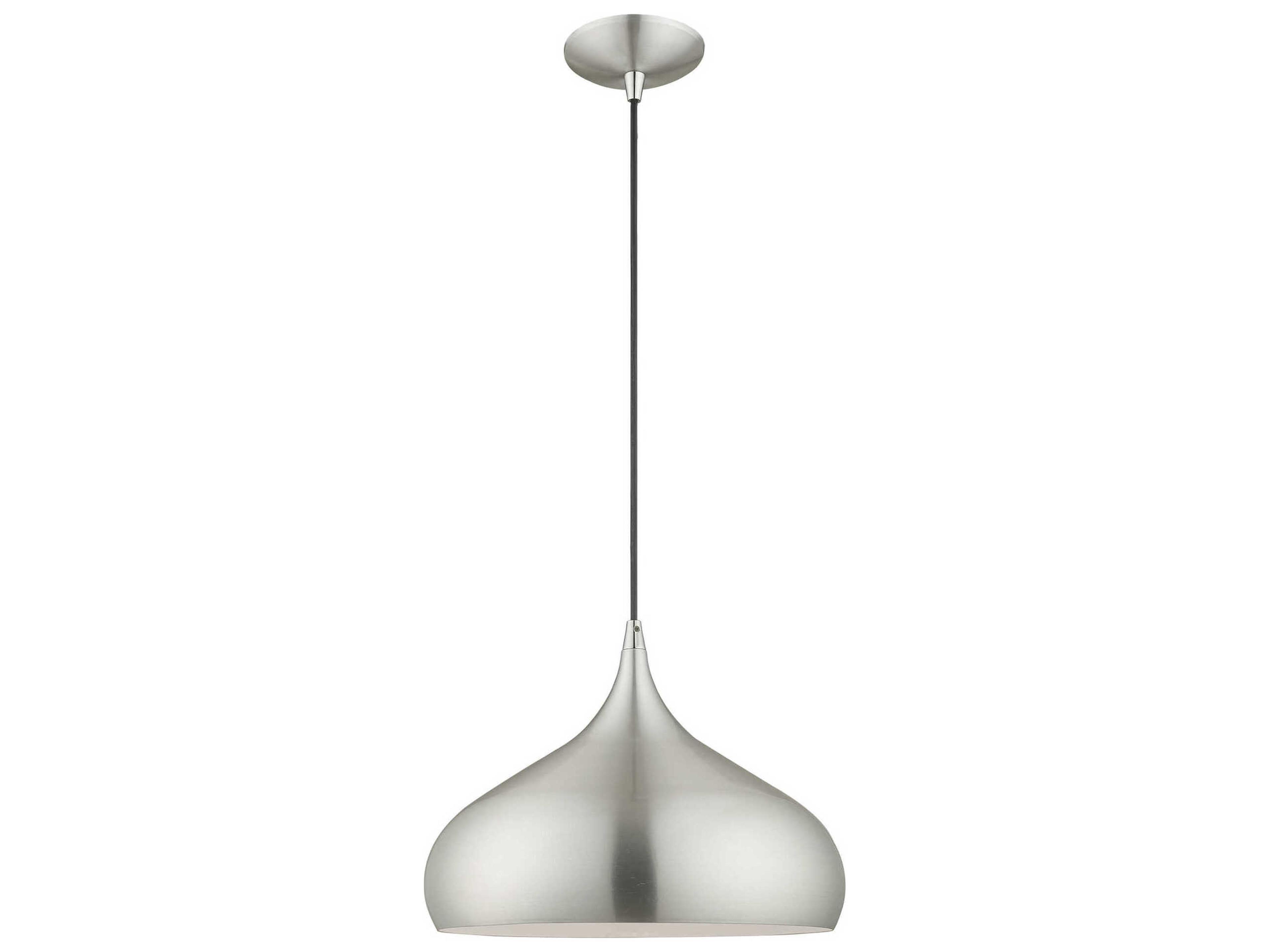 1-Light Brushed Aluminum Silver Pendant