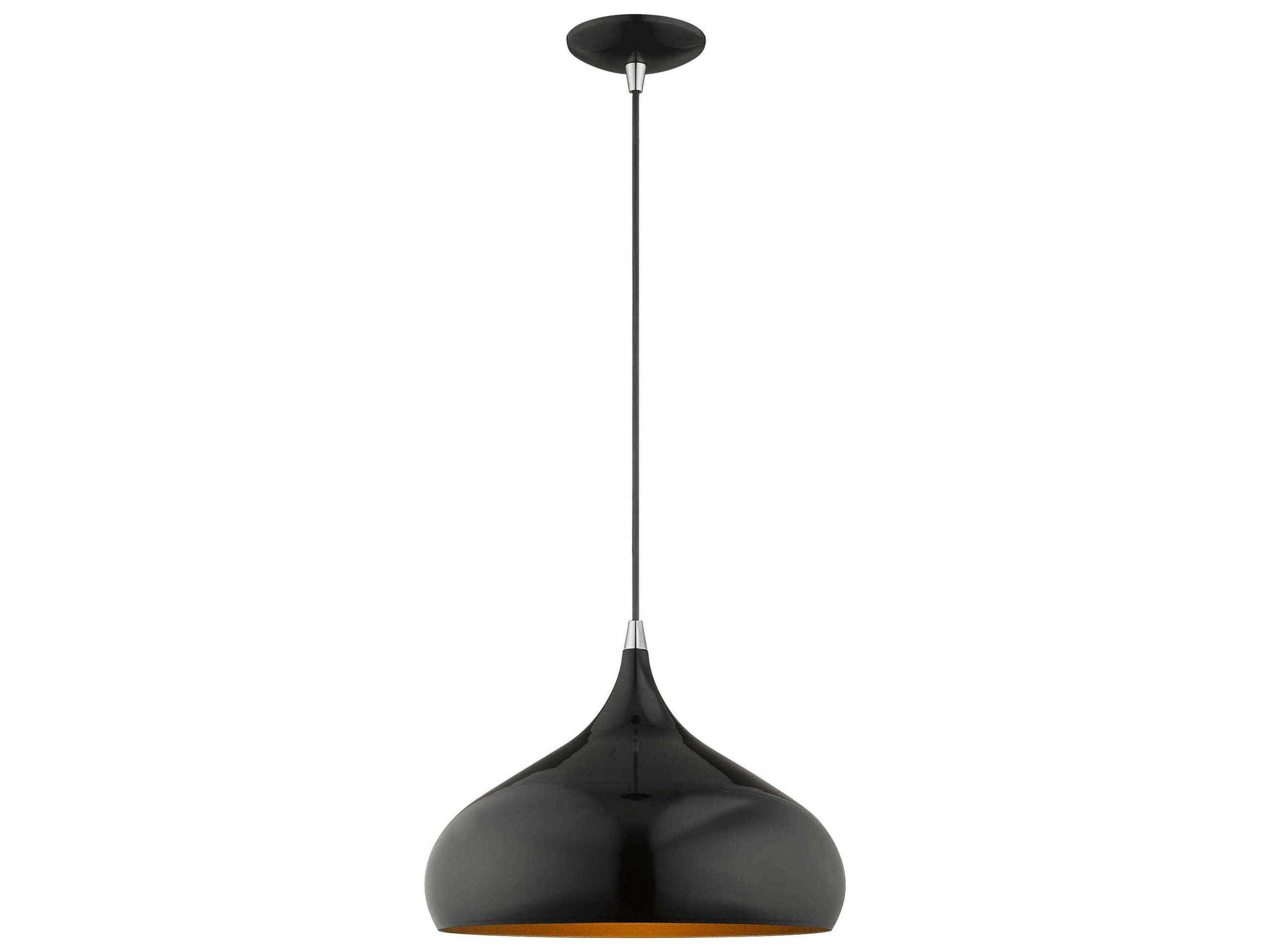 Livex Lighting 1-Light Shiny Black Pendant