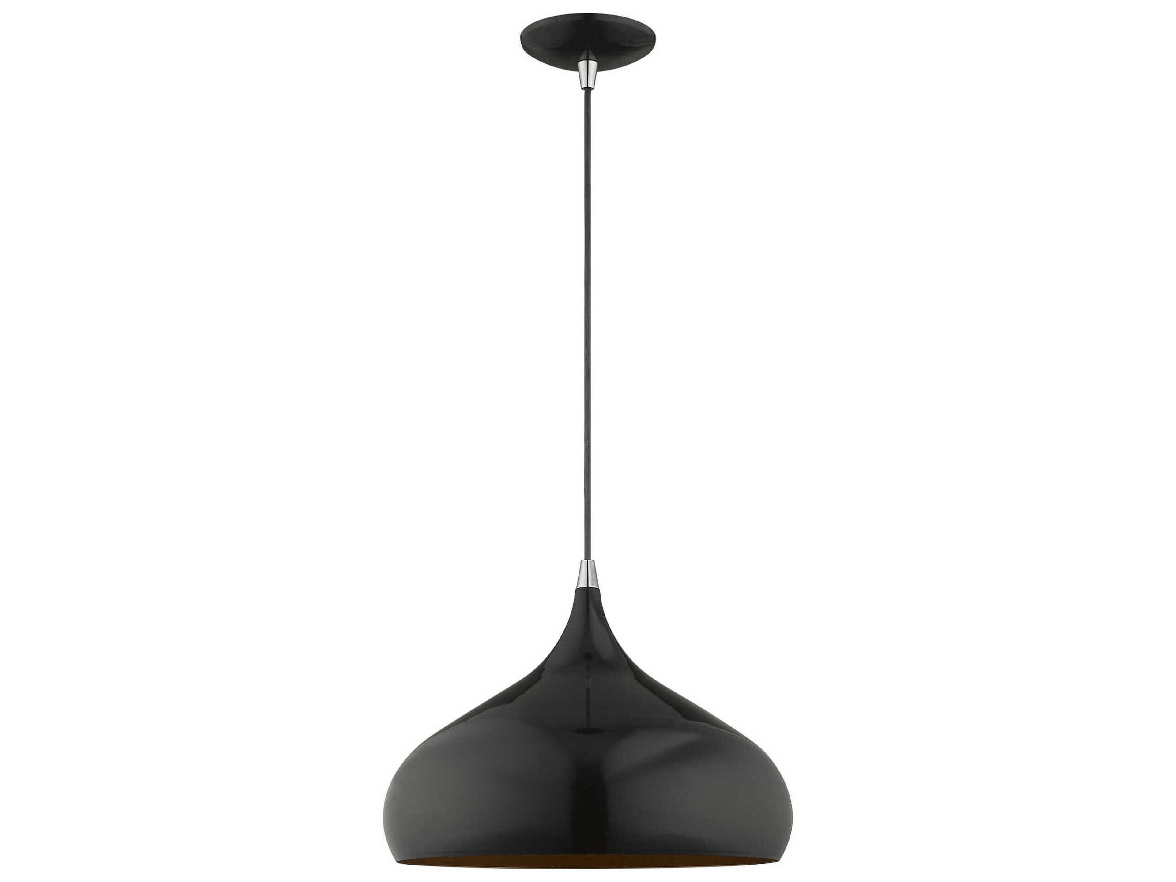 Livex Lighting 1-Light Shiny Black Pendant