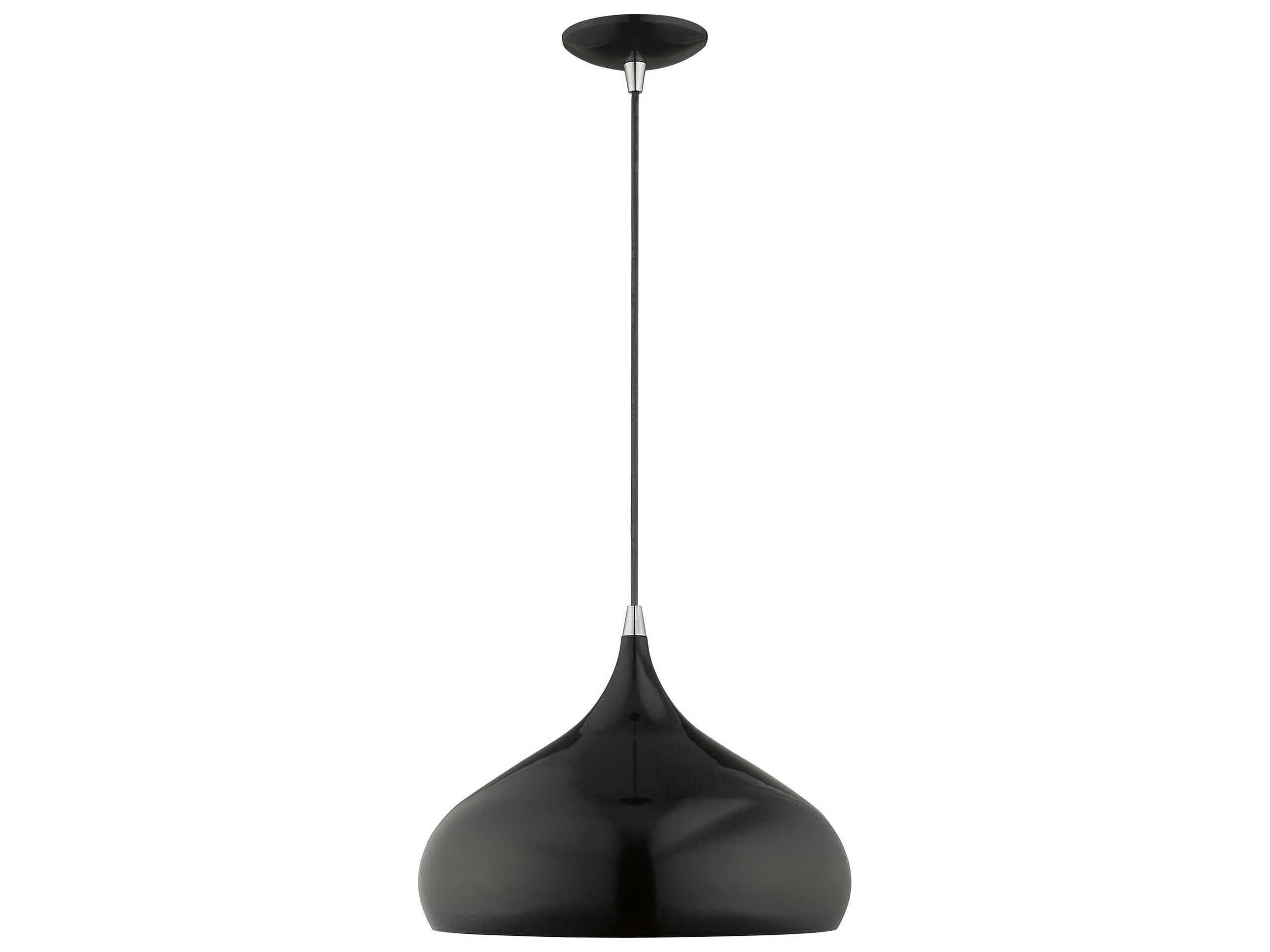 Livex Lighting 1-Light Shiny Black Pendant
