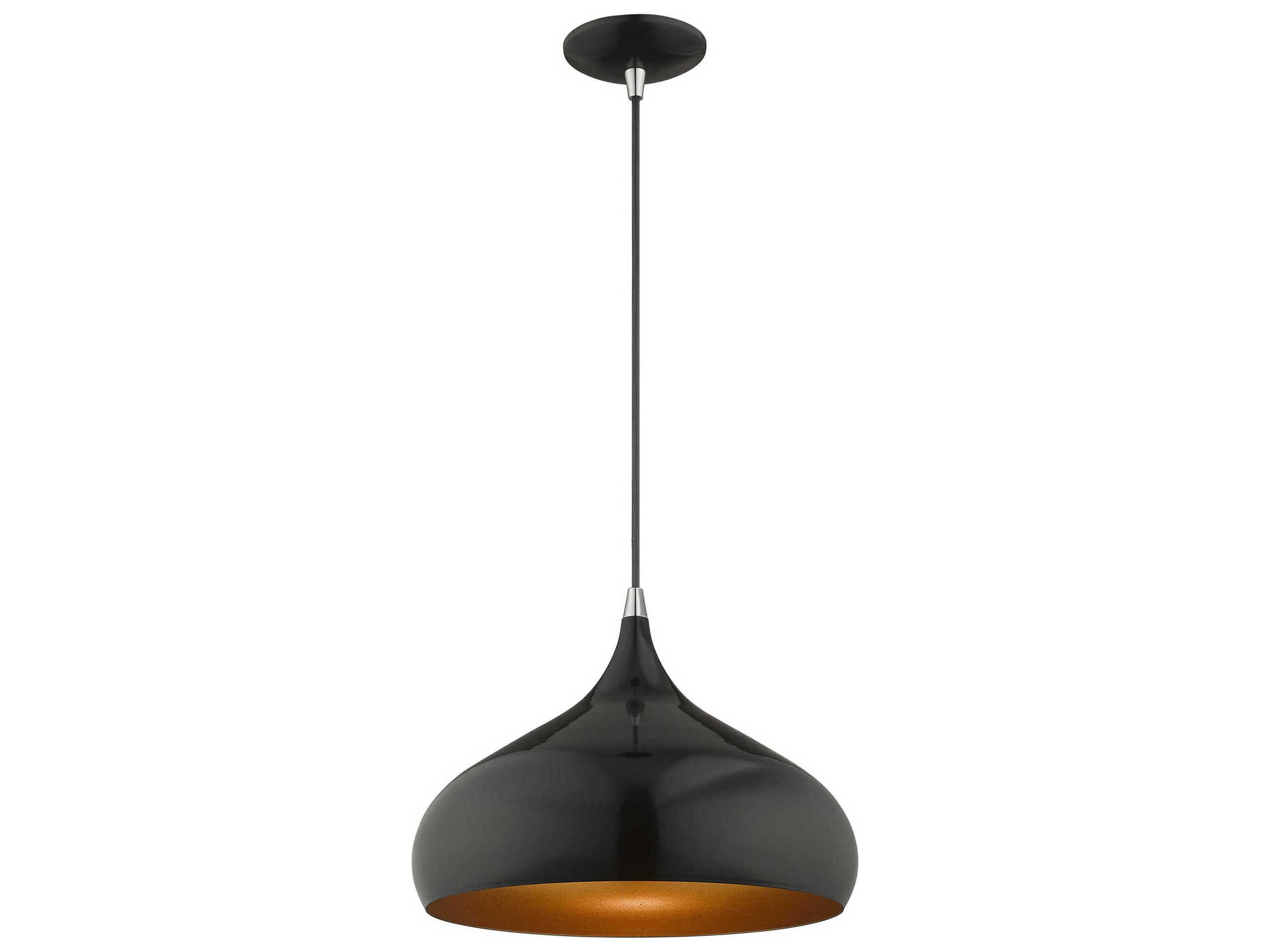 Livex Lighting 1-Light Shiny Black Pendant