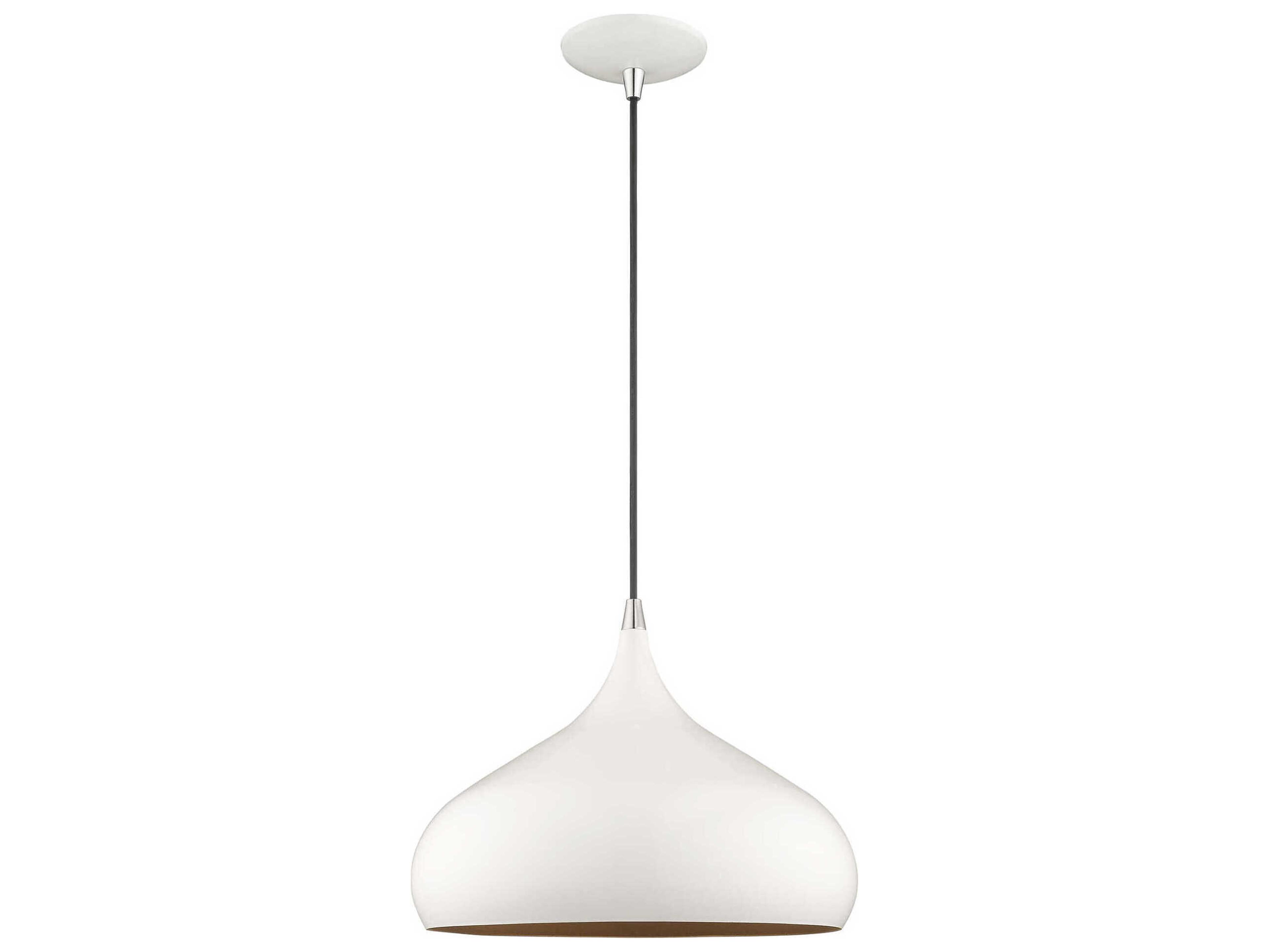 Livex Lighting 1-Light Shiny White Gold Pendant