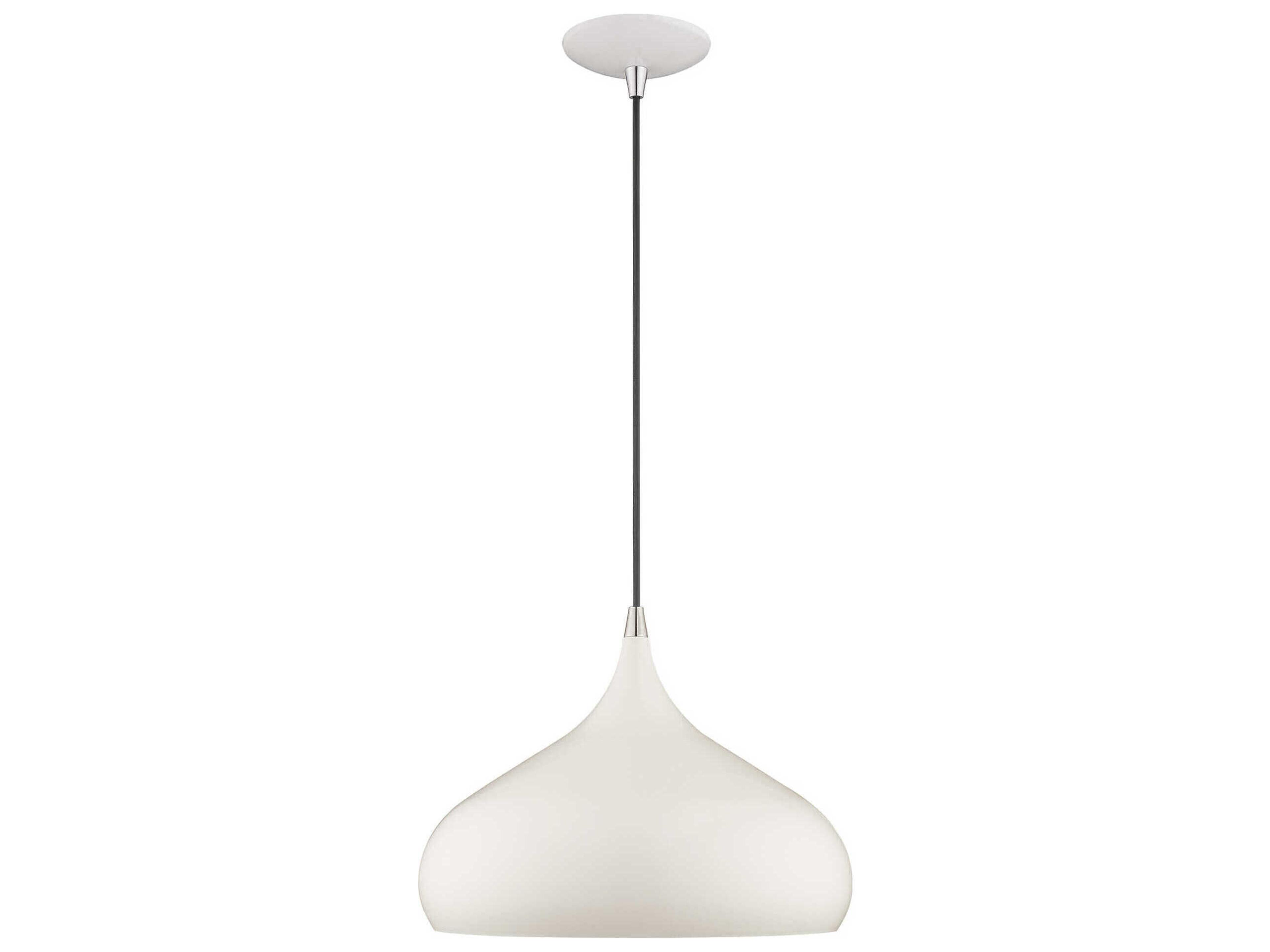Livex Lighting 1-Light Shiny White Gold Pendant