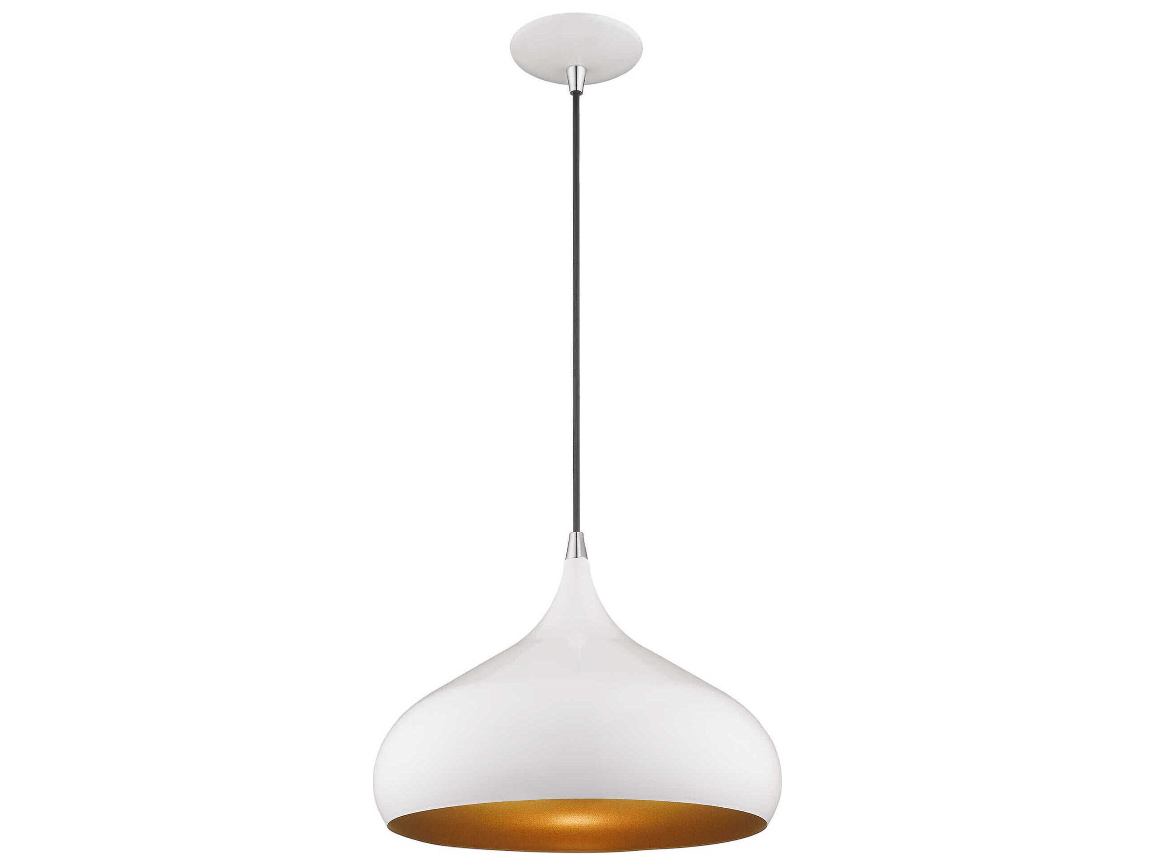 Livex Lighting 1-Light Shiny White Gold Pendant
