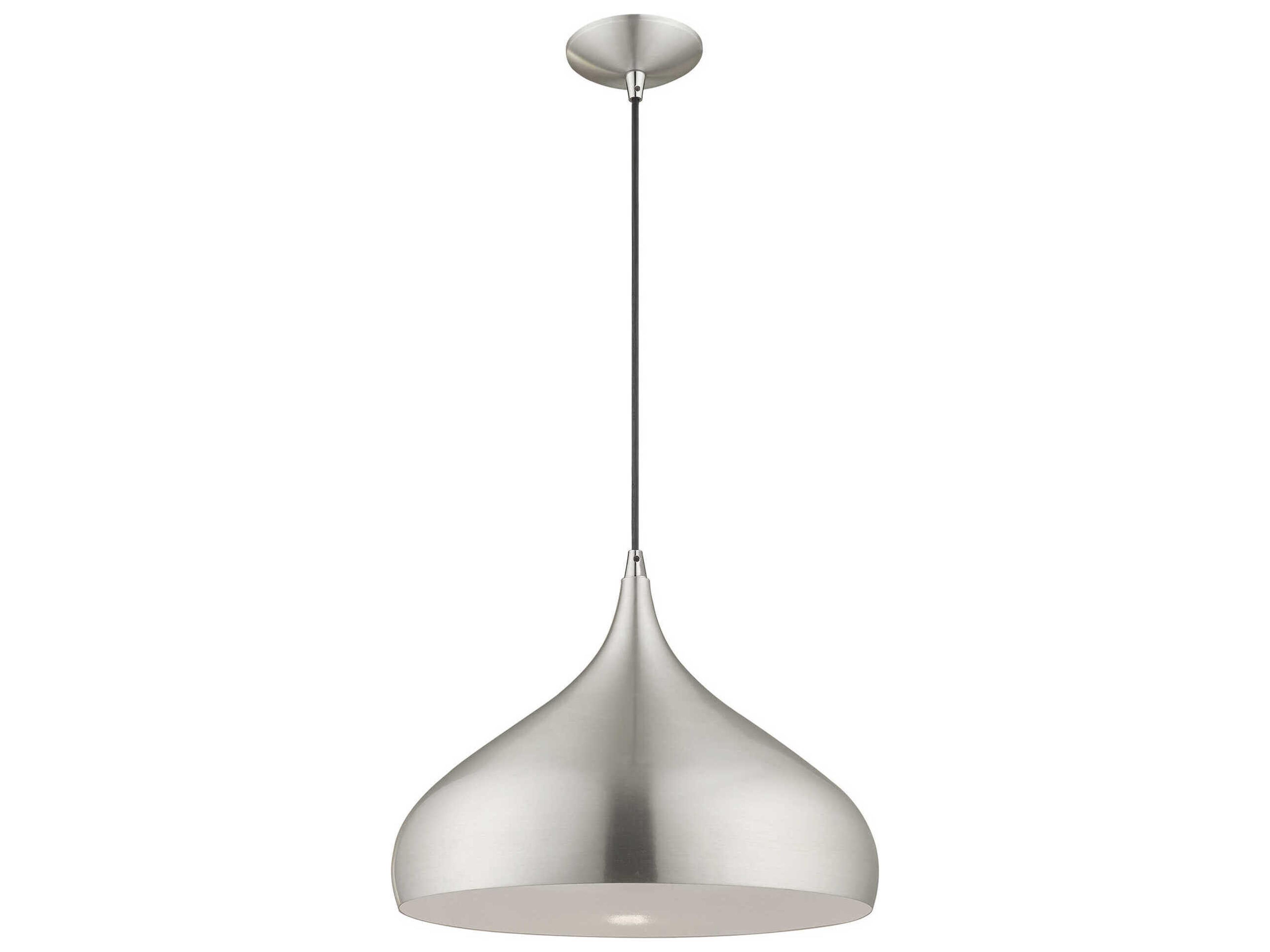 Livex Lighting 1-Light Brushed Aluminum Silver Pendant