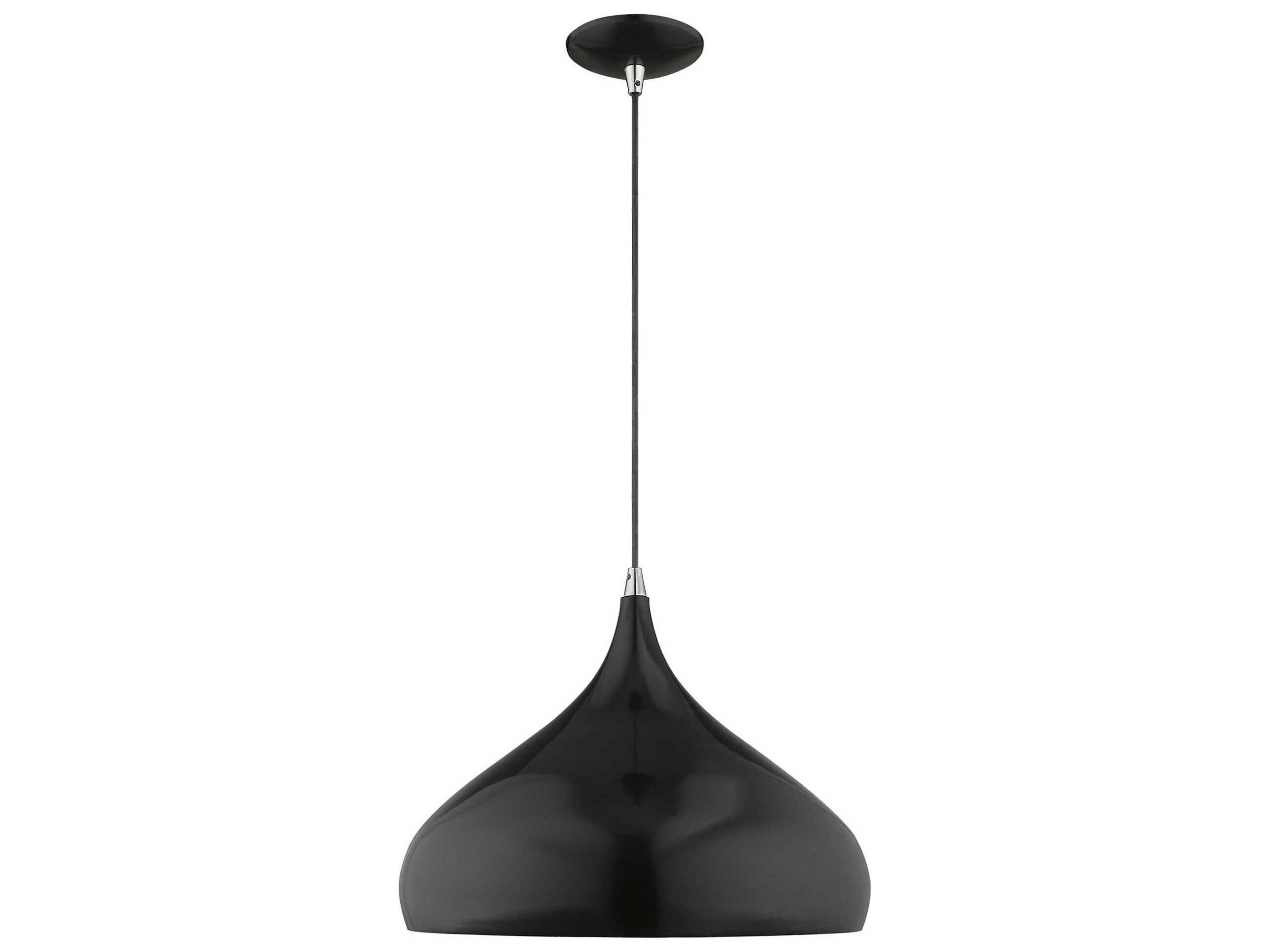 Livex Lighting 1-Light Shiny Black Gold Pendant