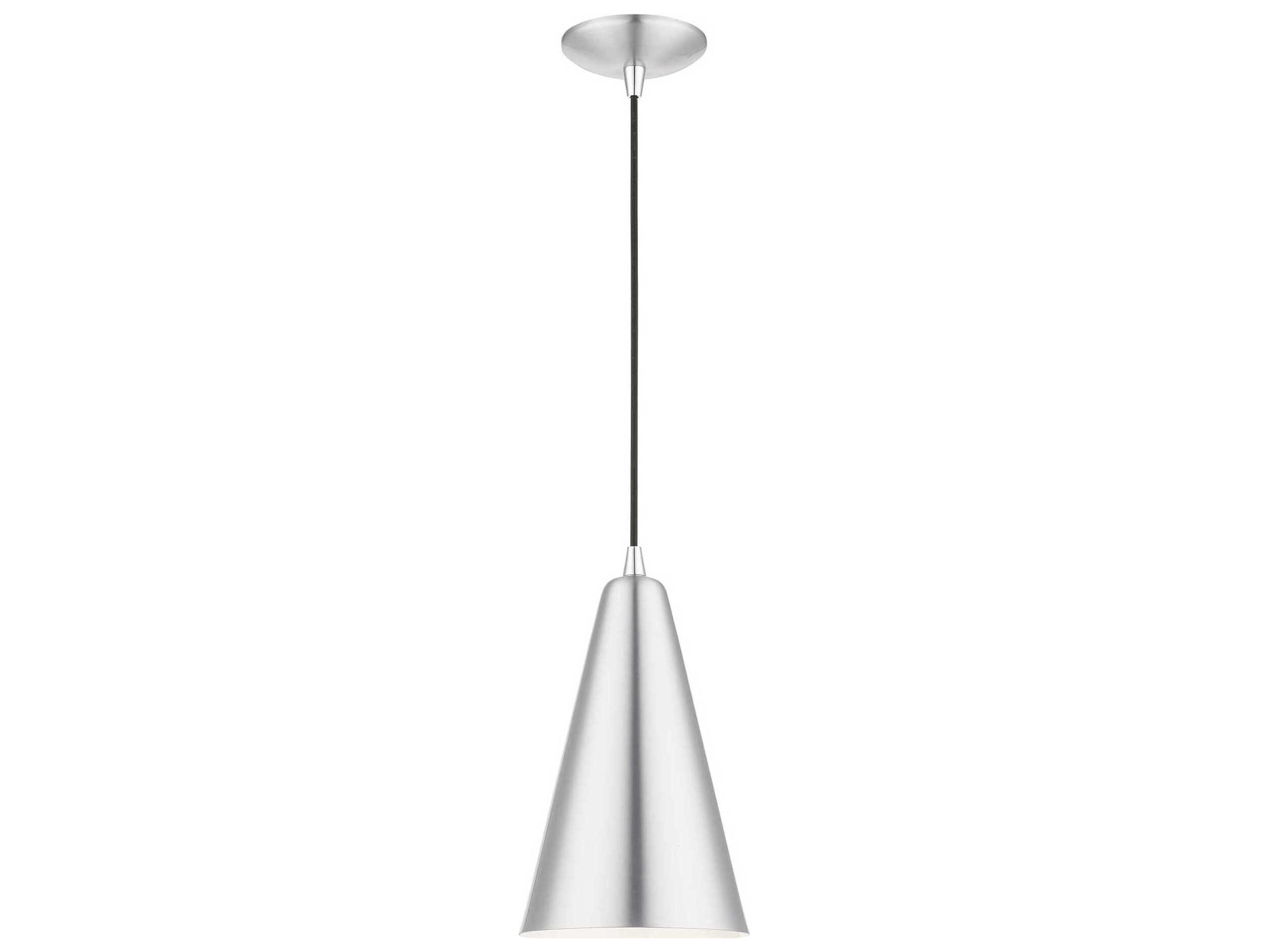 Dulce 1-Light Brushed Aluminum Polished Chrome Nickel Mini Pendant