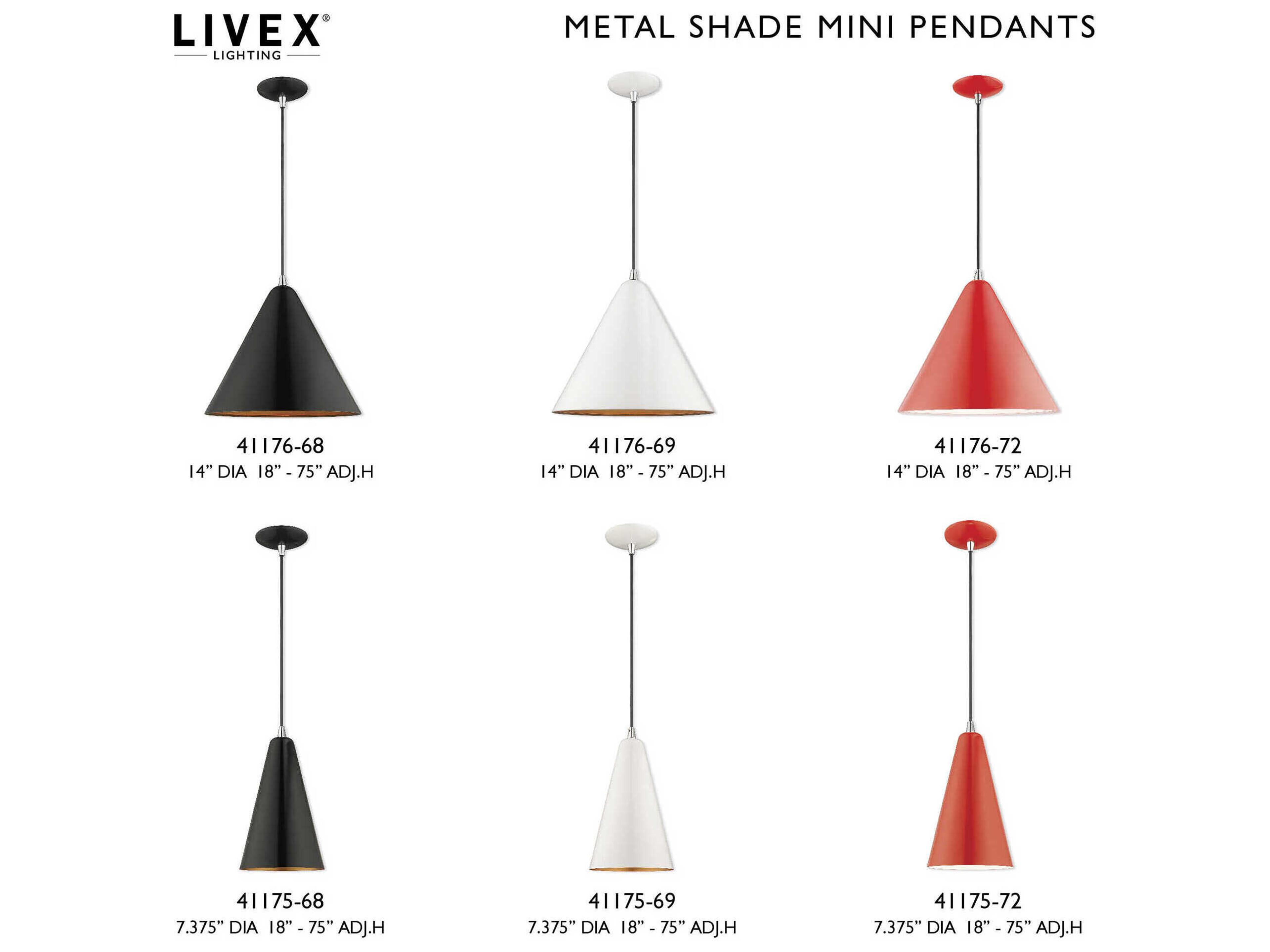 Livex Lighting 1-Light Shiny Black Gold Mini Pendant