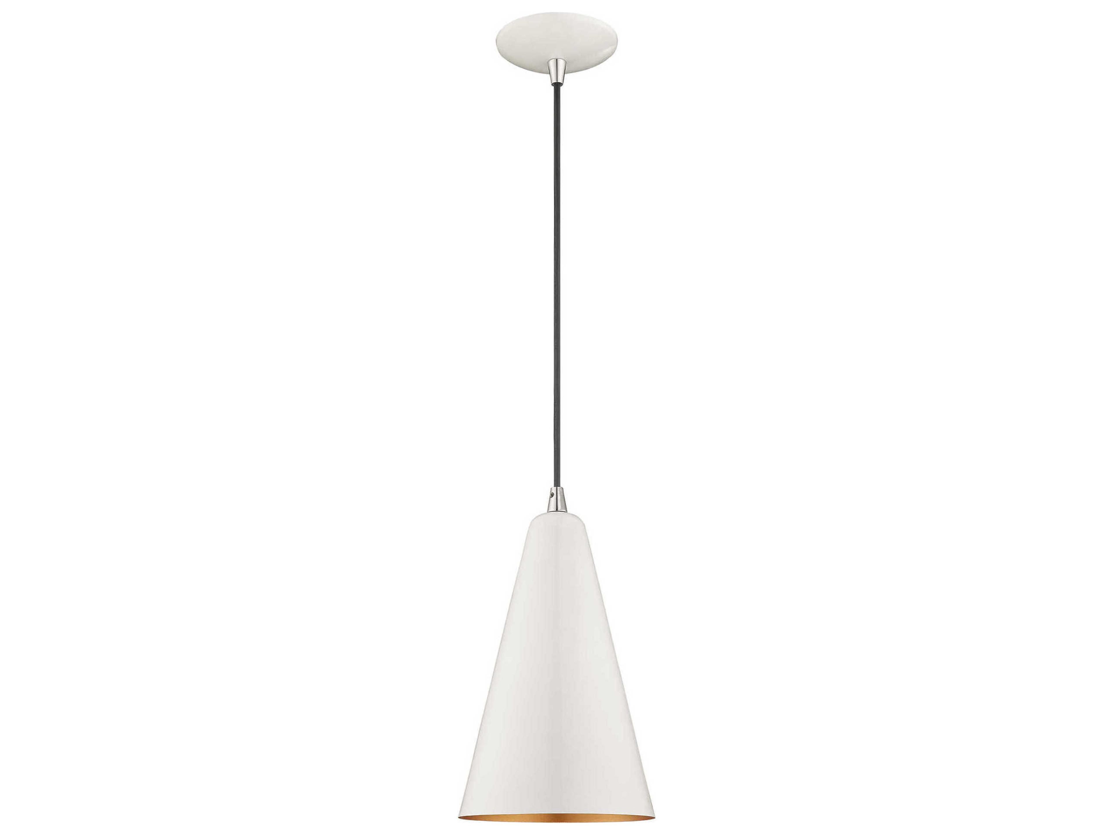 Livex Lighting 1-Light Shiny White Gold Mini Pendant