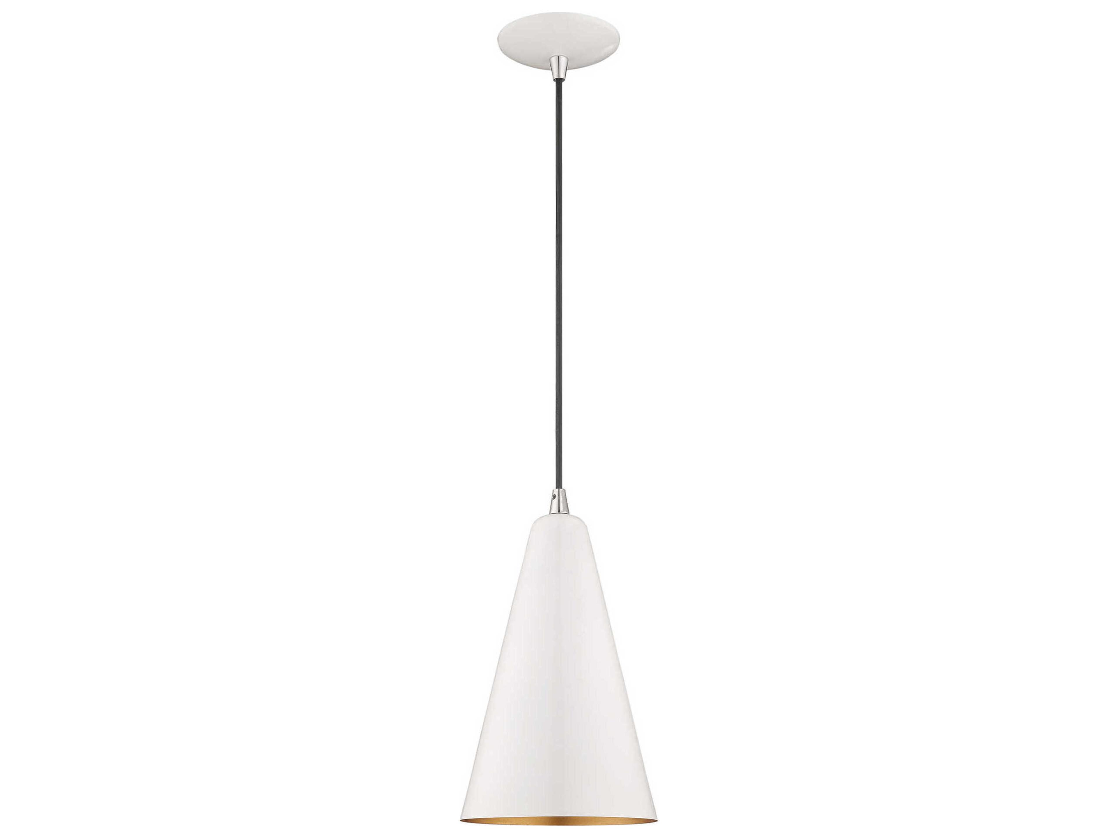 Livex Lighting 1-Light Shiny White Gold Mini Pendant