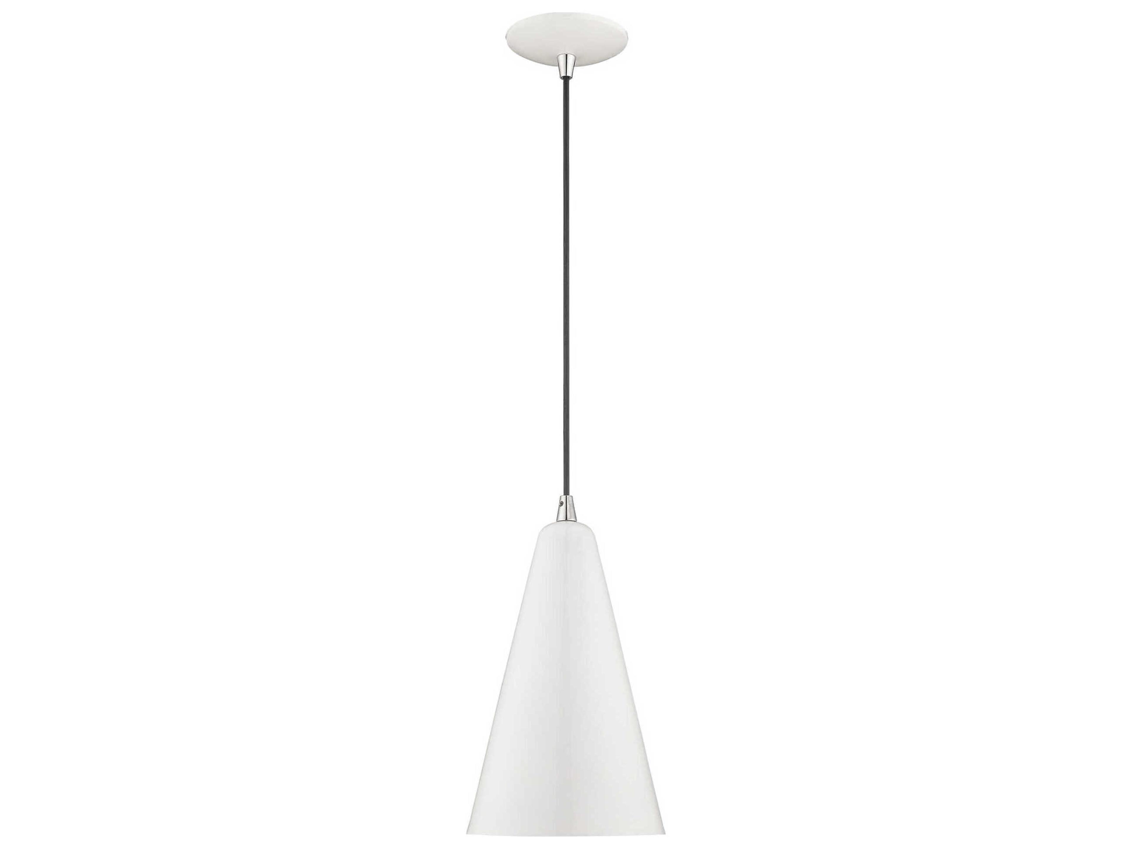 Livex Lighting 1-Light Shiny White Gold Mini Pendant
