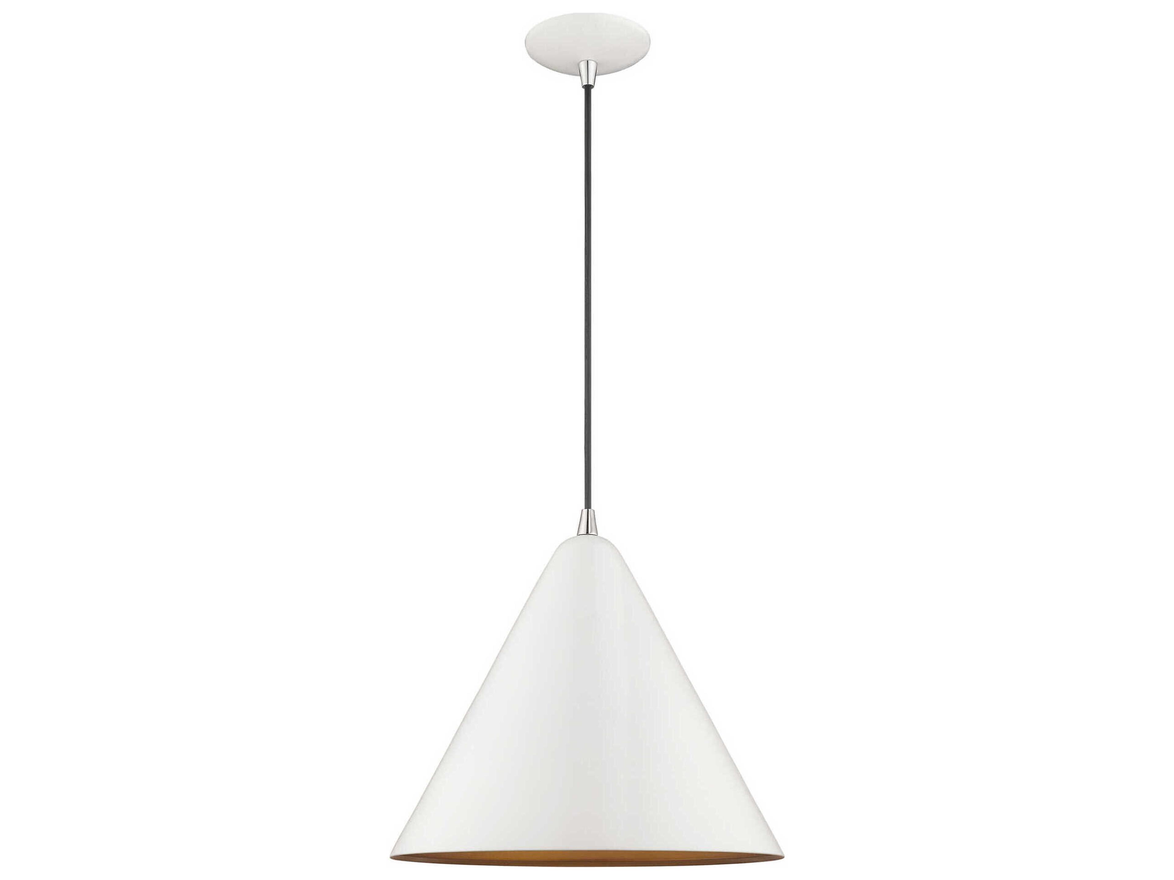 Livex Lighting 1-Light Shiny White Gold Pendant