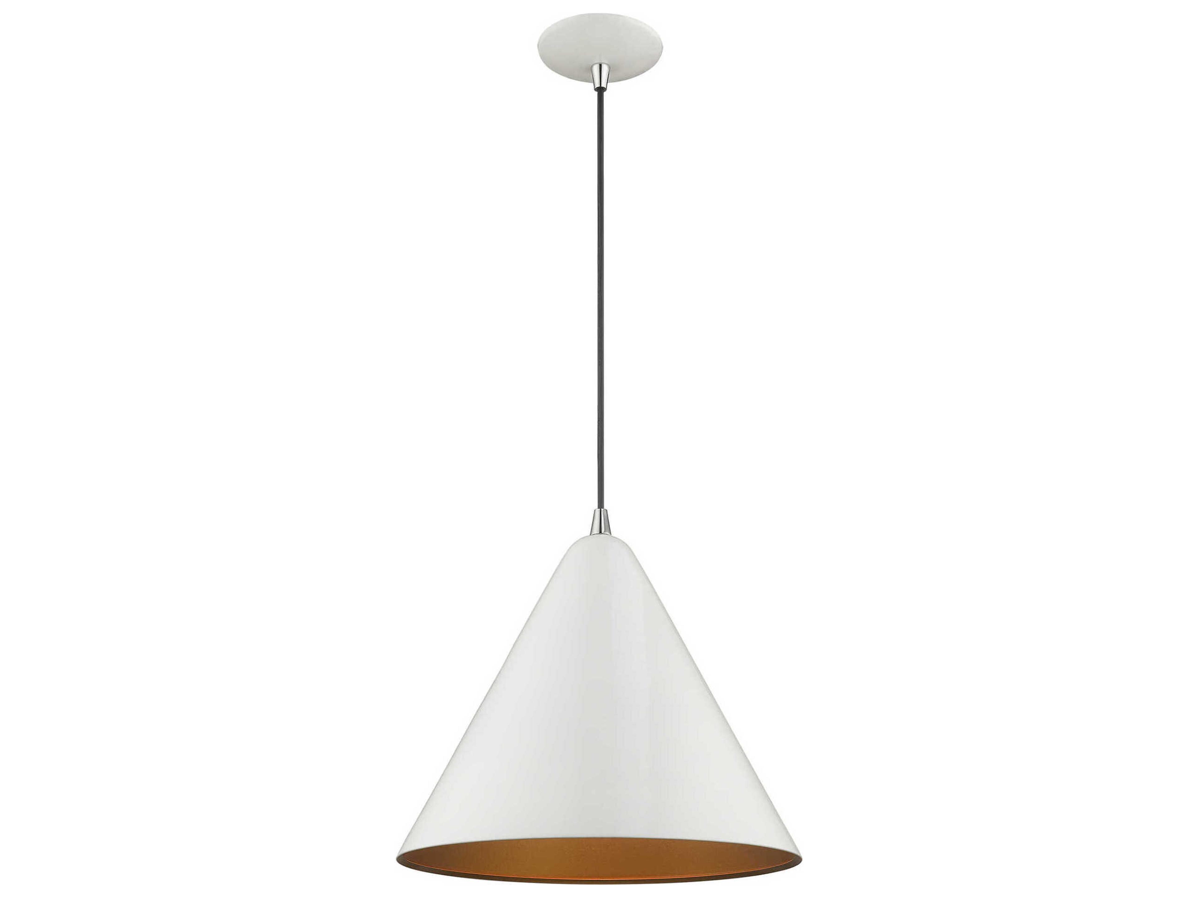 Livex Lighting 1-Light Shiny White Gold Pendant