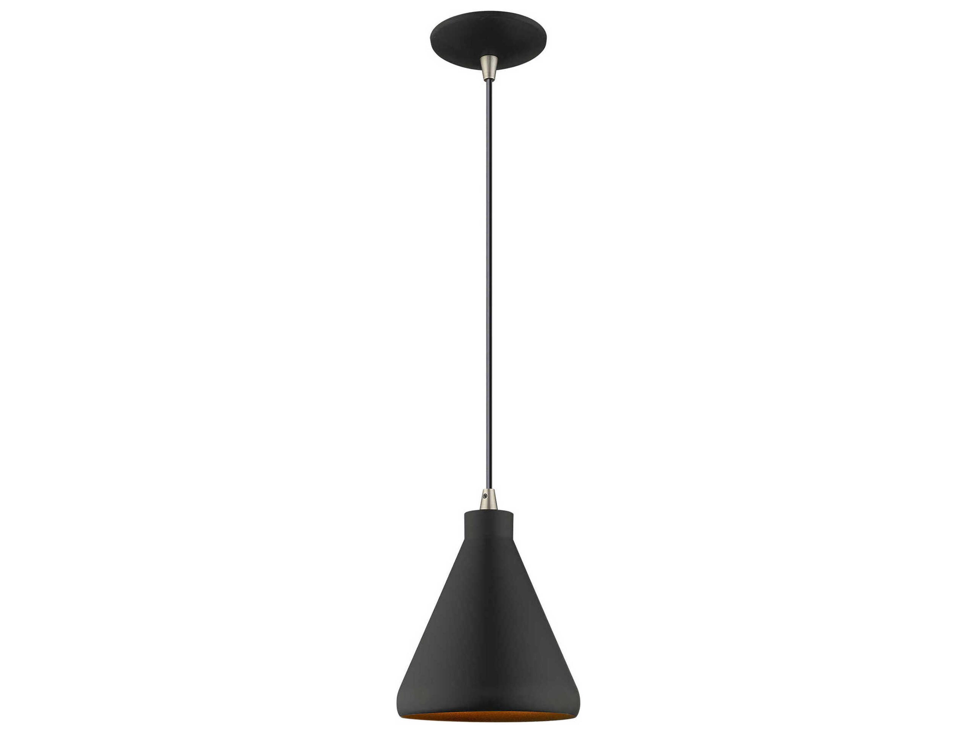 Livex Lighting 1-Light Black Gold Empire Mini Pendant