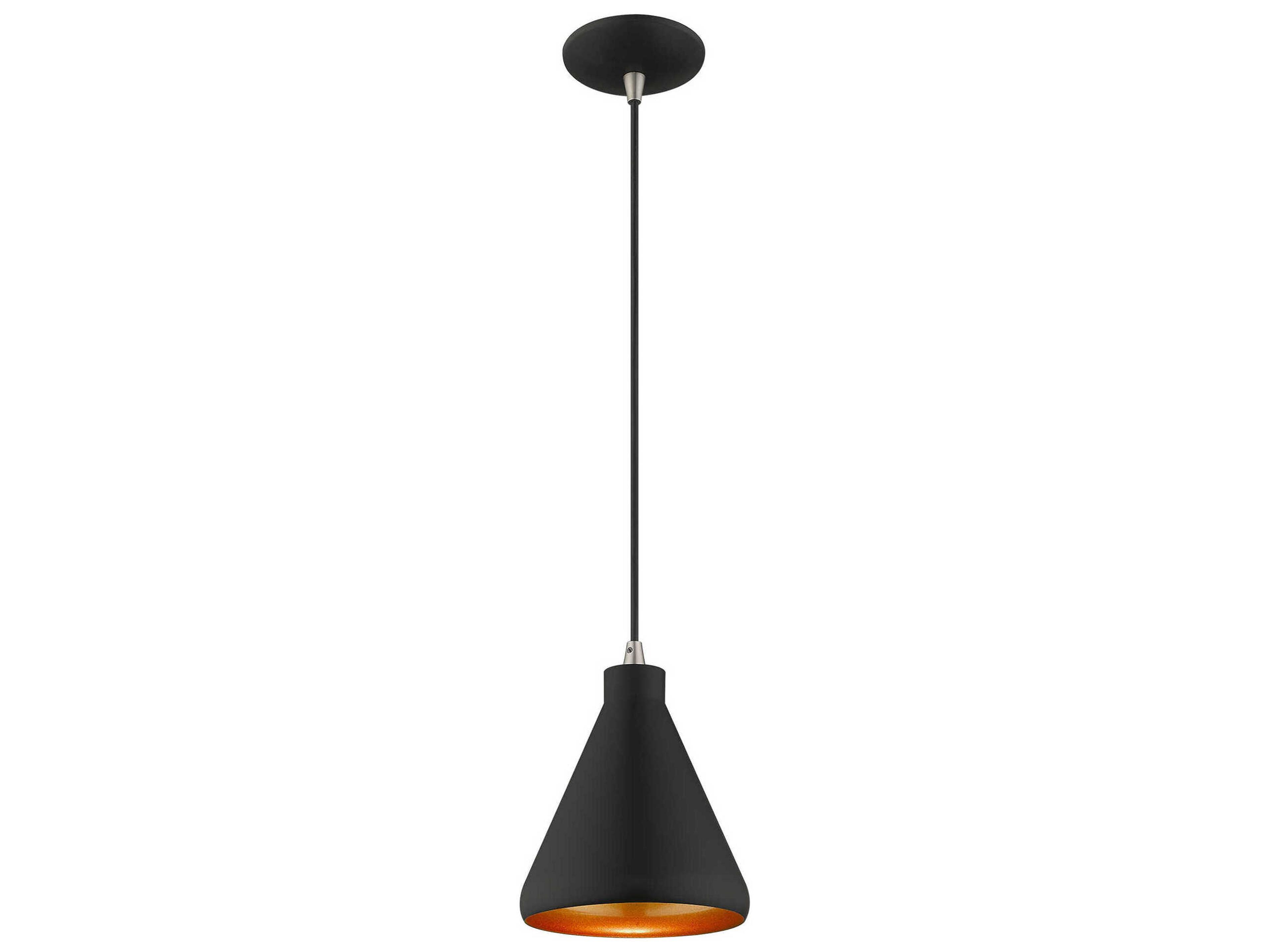 Livex Lighting 1-Light Black Gold Empire Mini Pendant