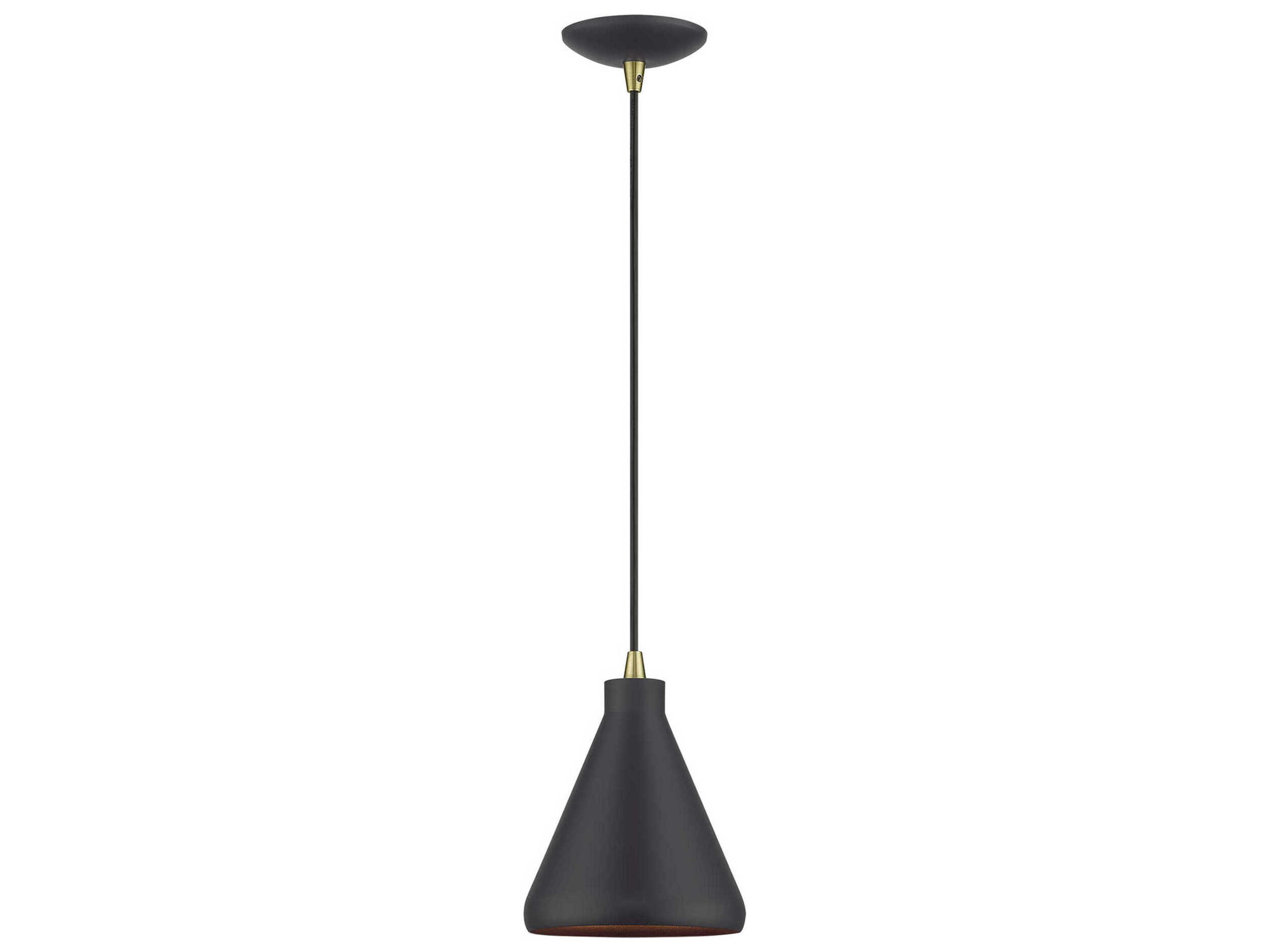 Livex Lighting Geneva 1-Light Bronze Antique Brass Mini Pendant