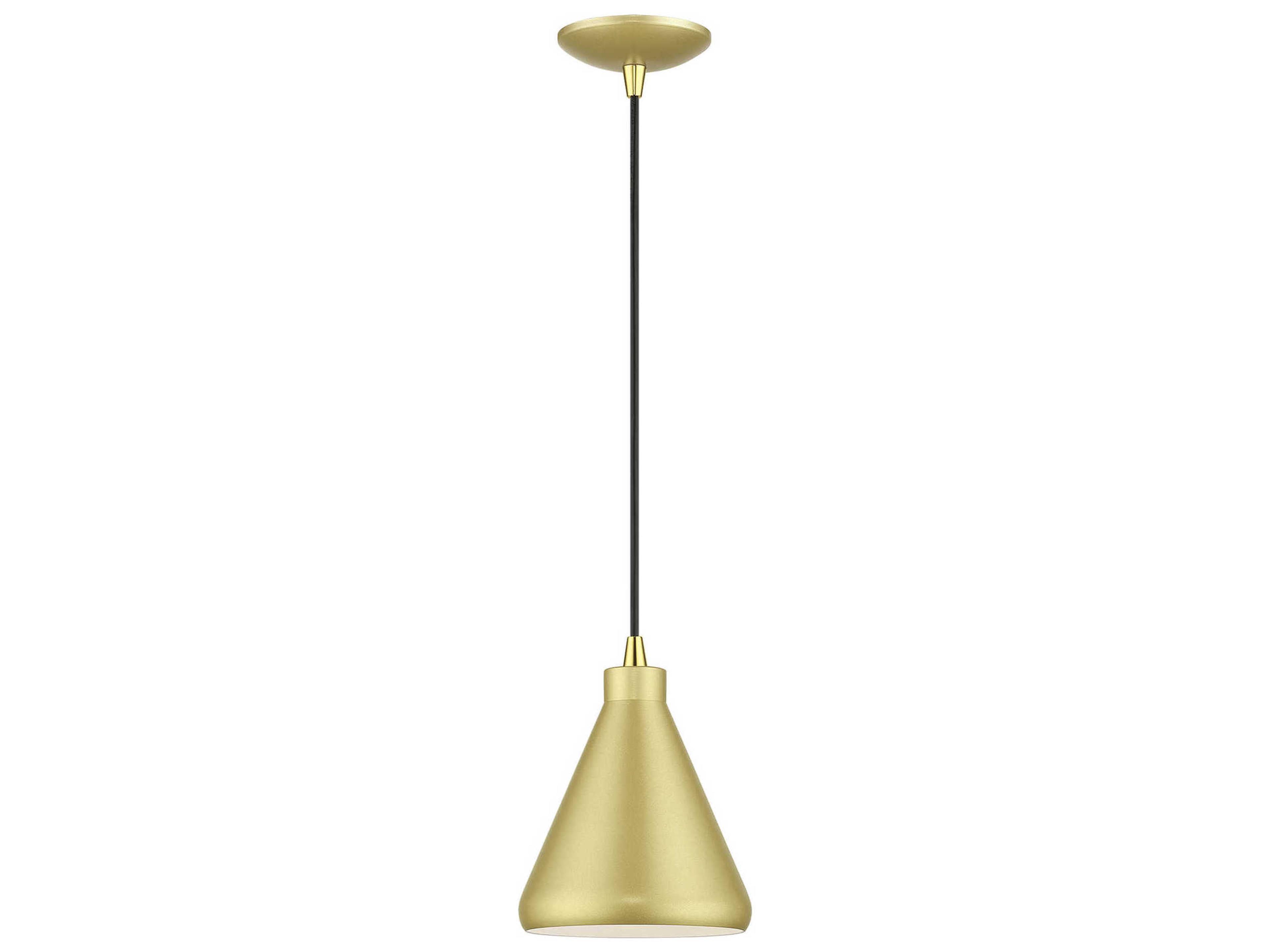 Geneva 1-Light Soft Gold Polished Brass Mini Pendant