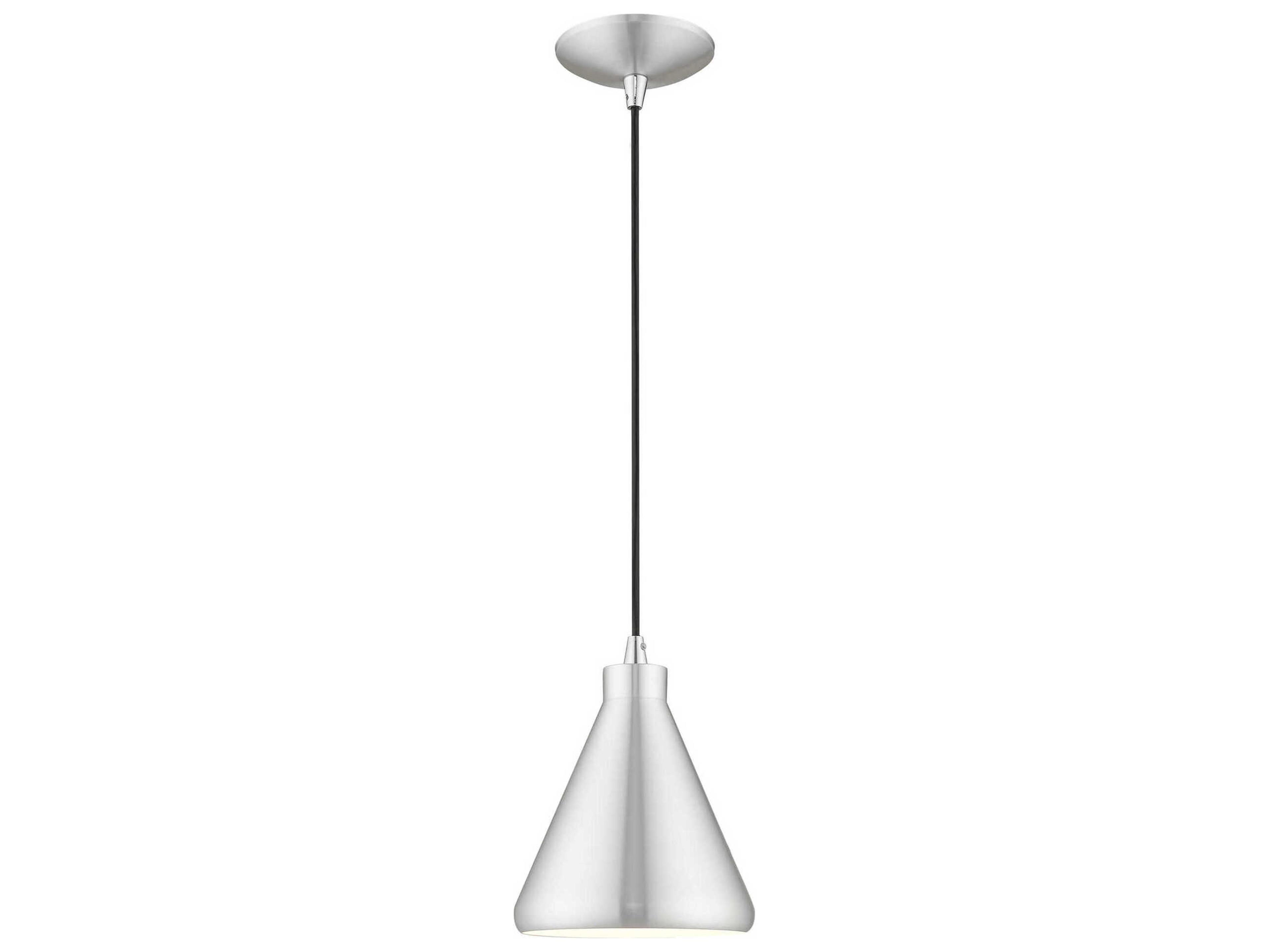 1-Light Brushed Aluminum Silver Empire Mini Pendant