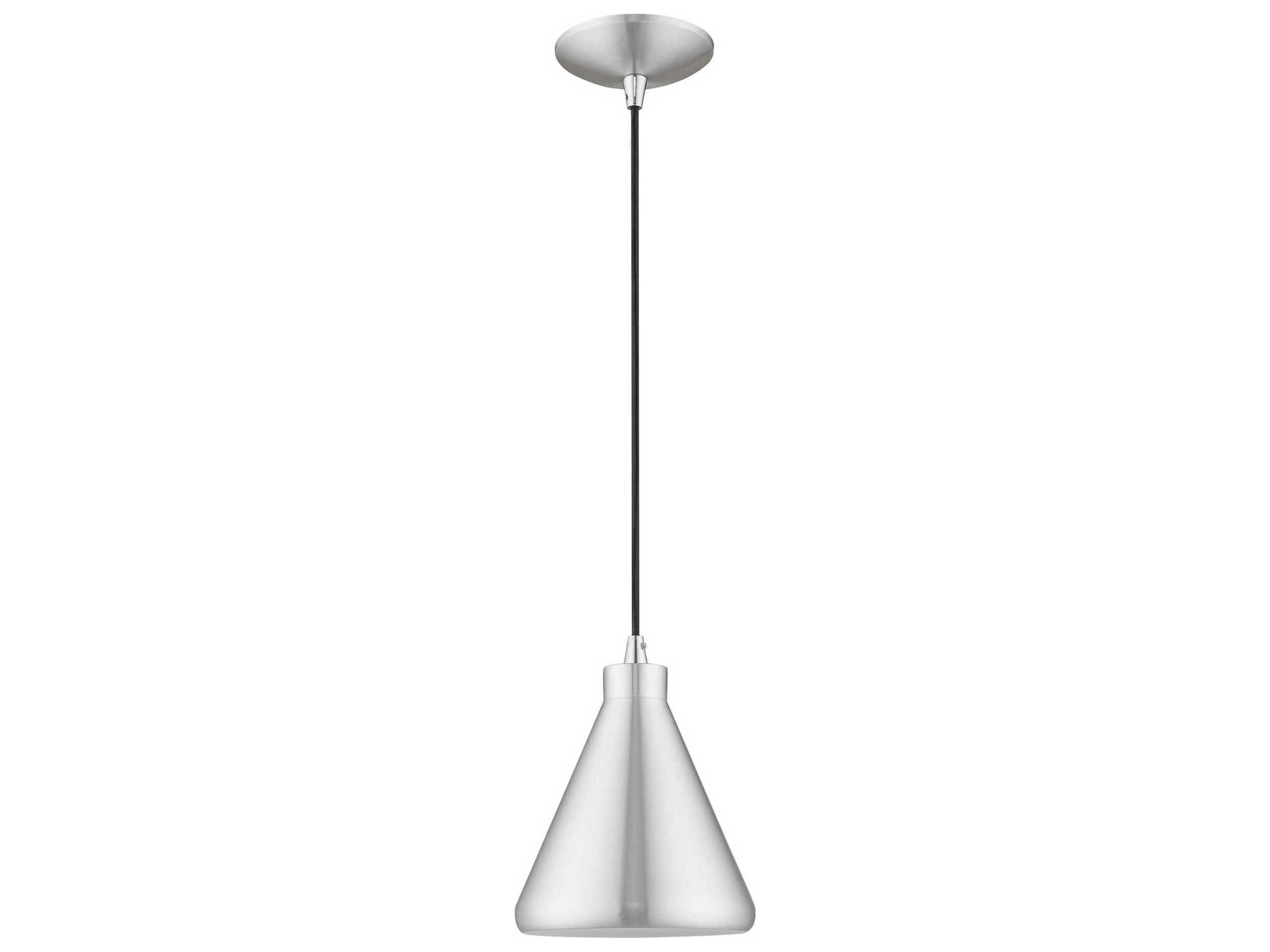Livex Lighting 1-Light Brushed Aluminum Silver Empire Mini Pendant