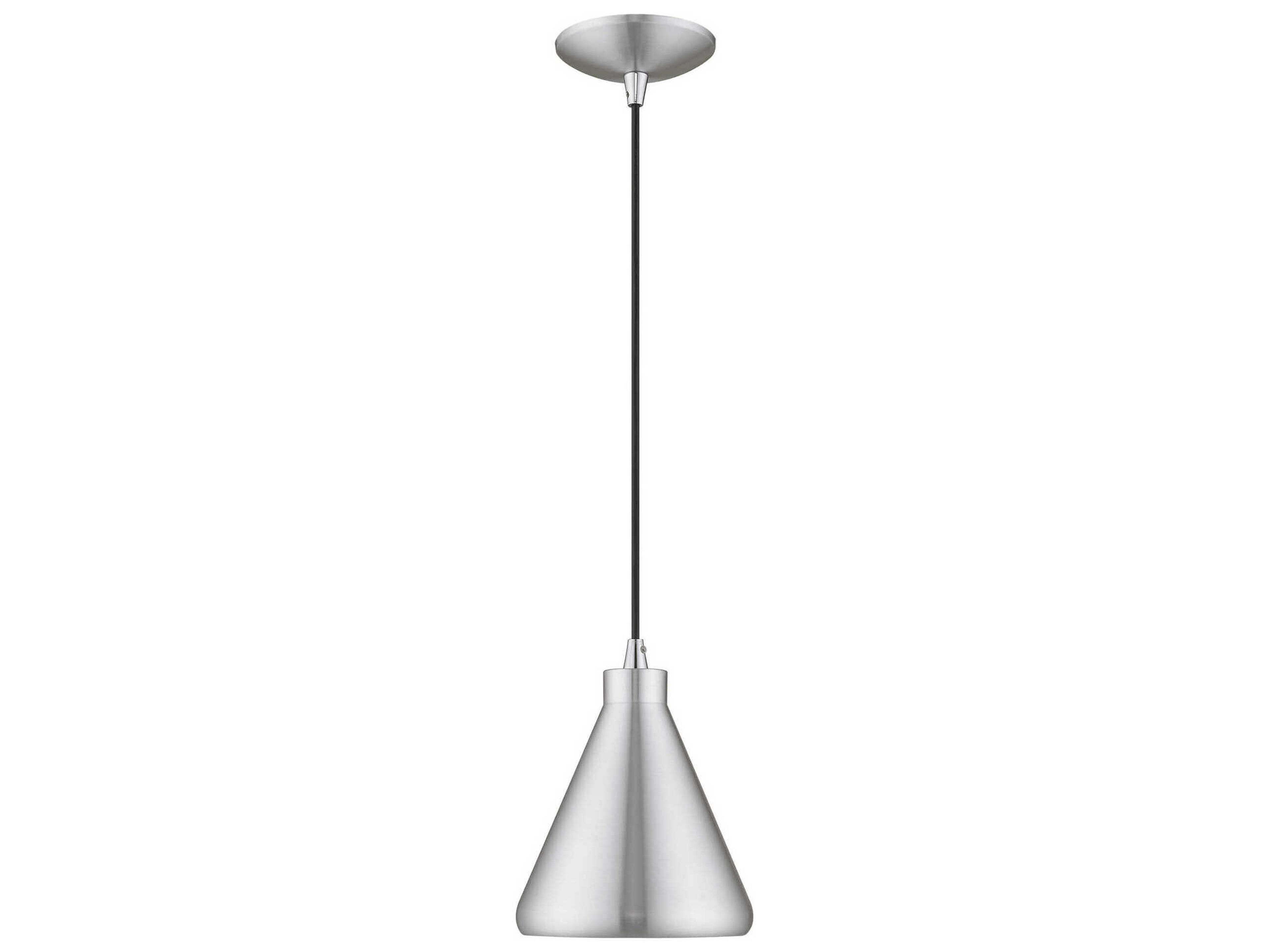 Livex Lighting 1-Light Brushed Aluminum Silver Empire Mini Pendant