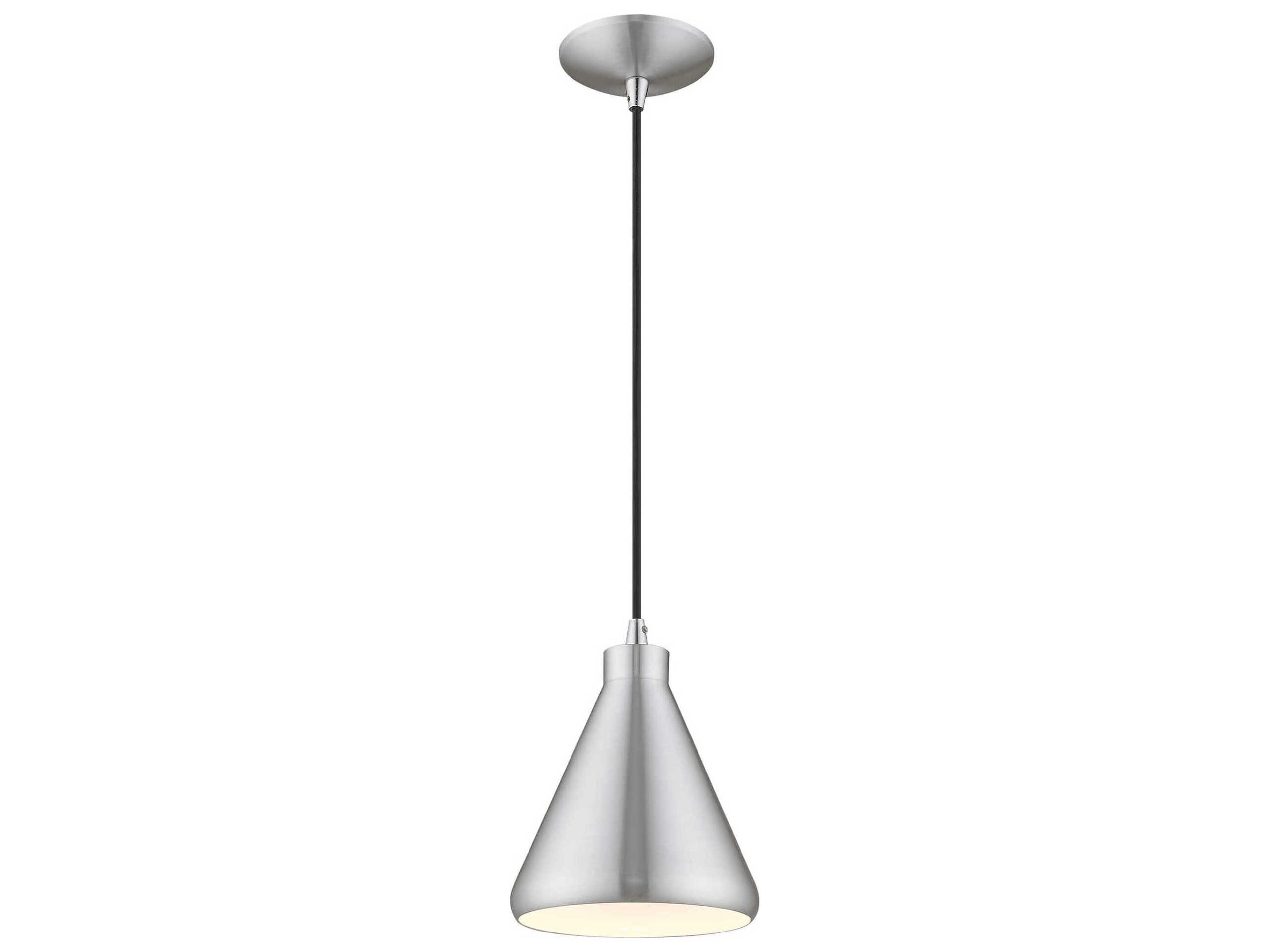 Livex Lighting 1-Light Brushed Aluminum Silver Empire Mini Pendant