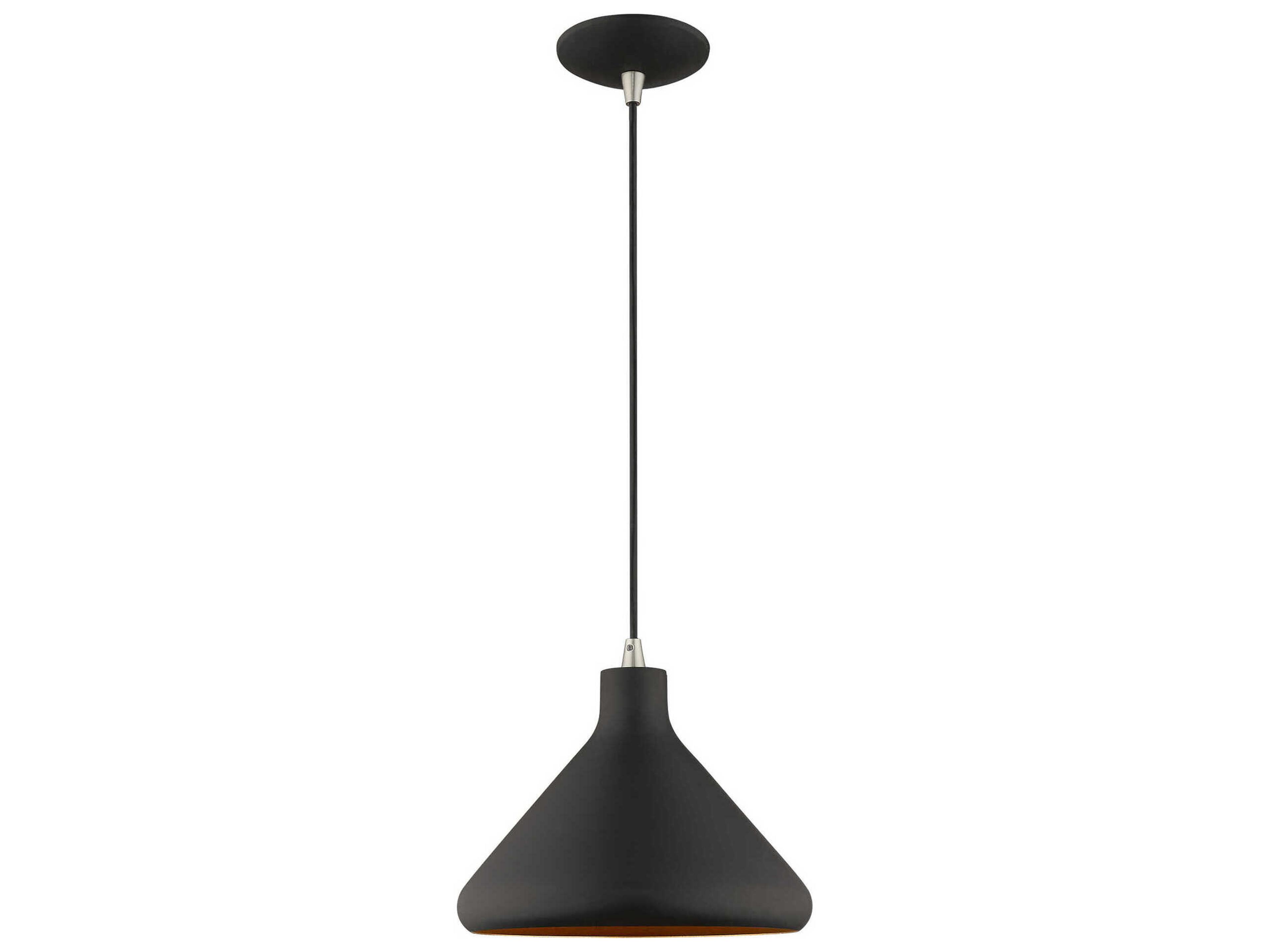 Livex Lighting 1-Light Black Gold Empire Mini Pendant