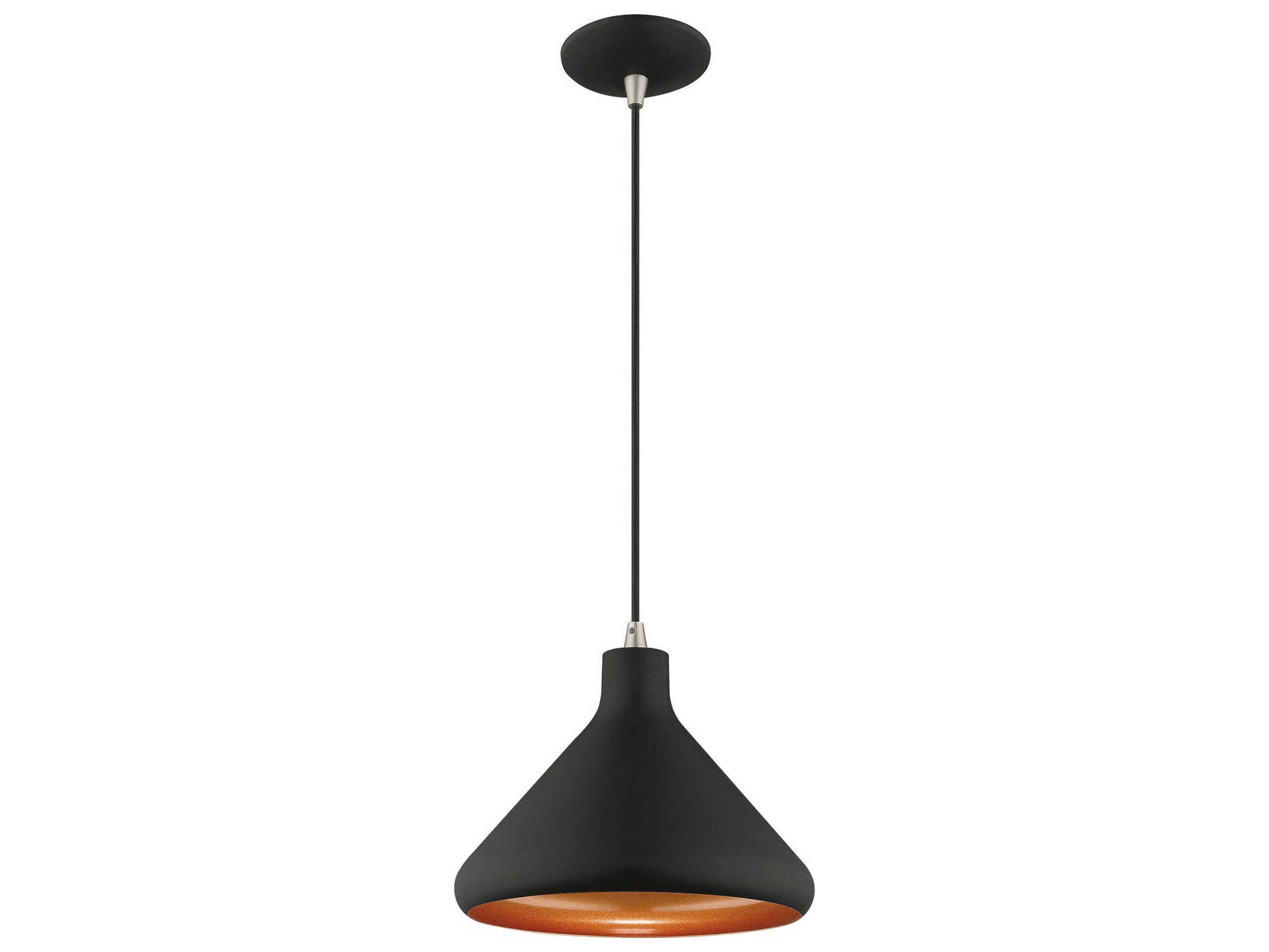 Livex Lighting 1-Light Black Gold Empire Mini Pendant