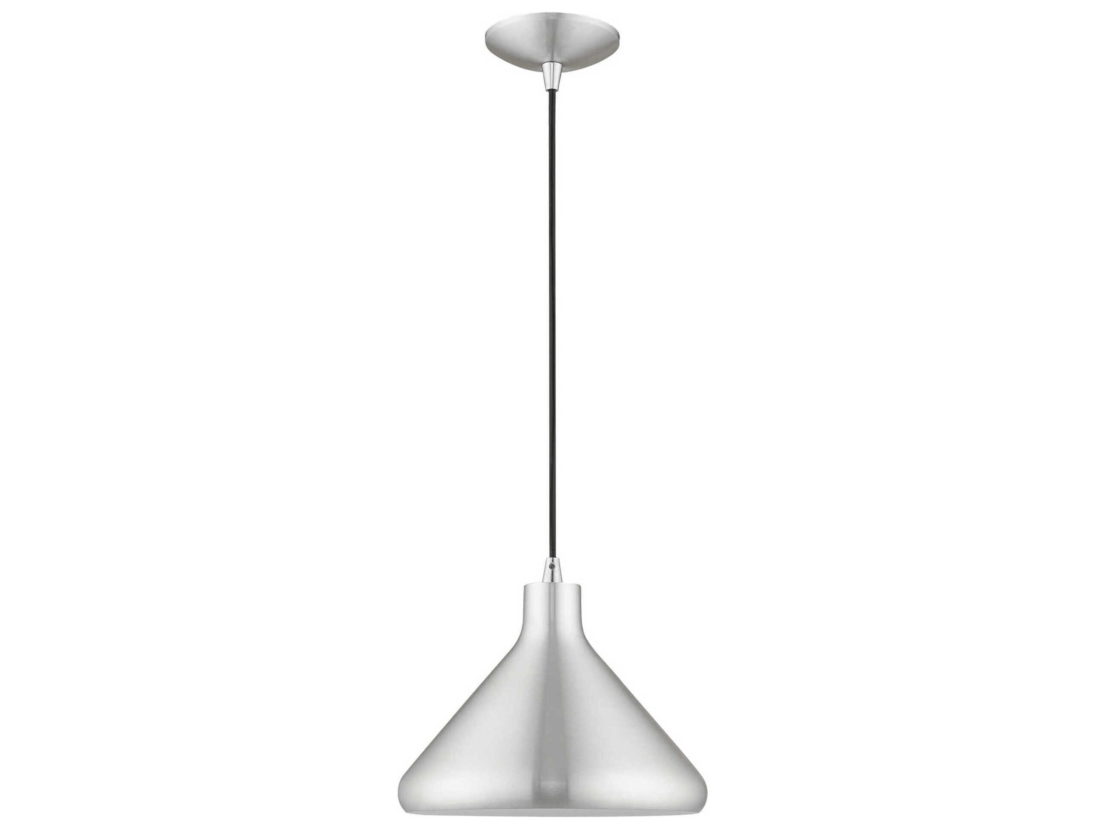 Livex Lighting 1-Light Brushed Aluminum Silver Empire Mini Pendant
