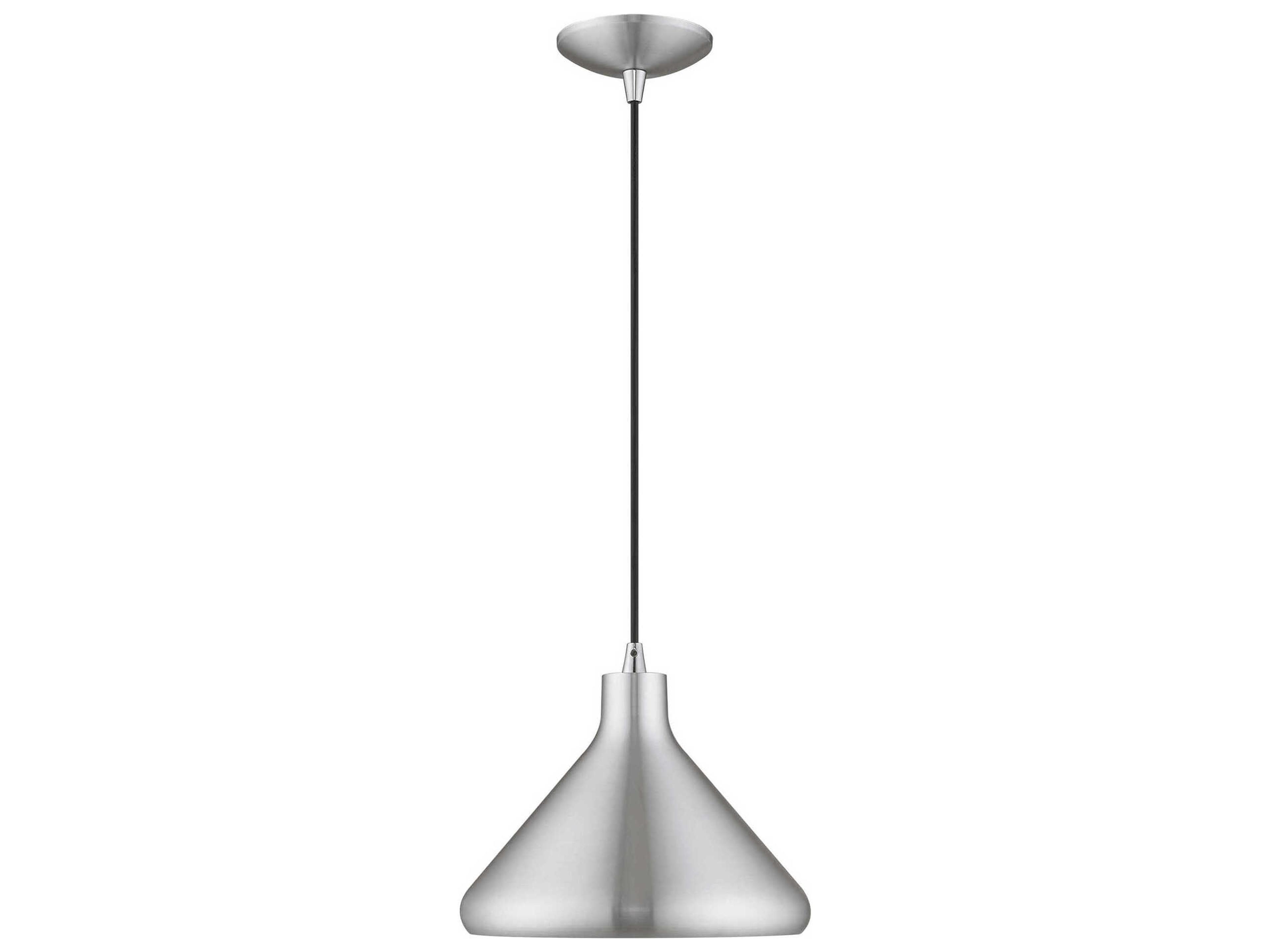Livex Lighting 1-Light Brushed Aluminum Silver Empire Mini Pendant