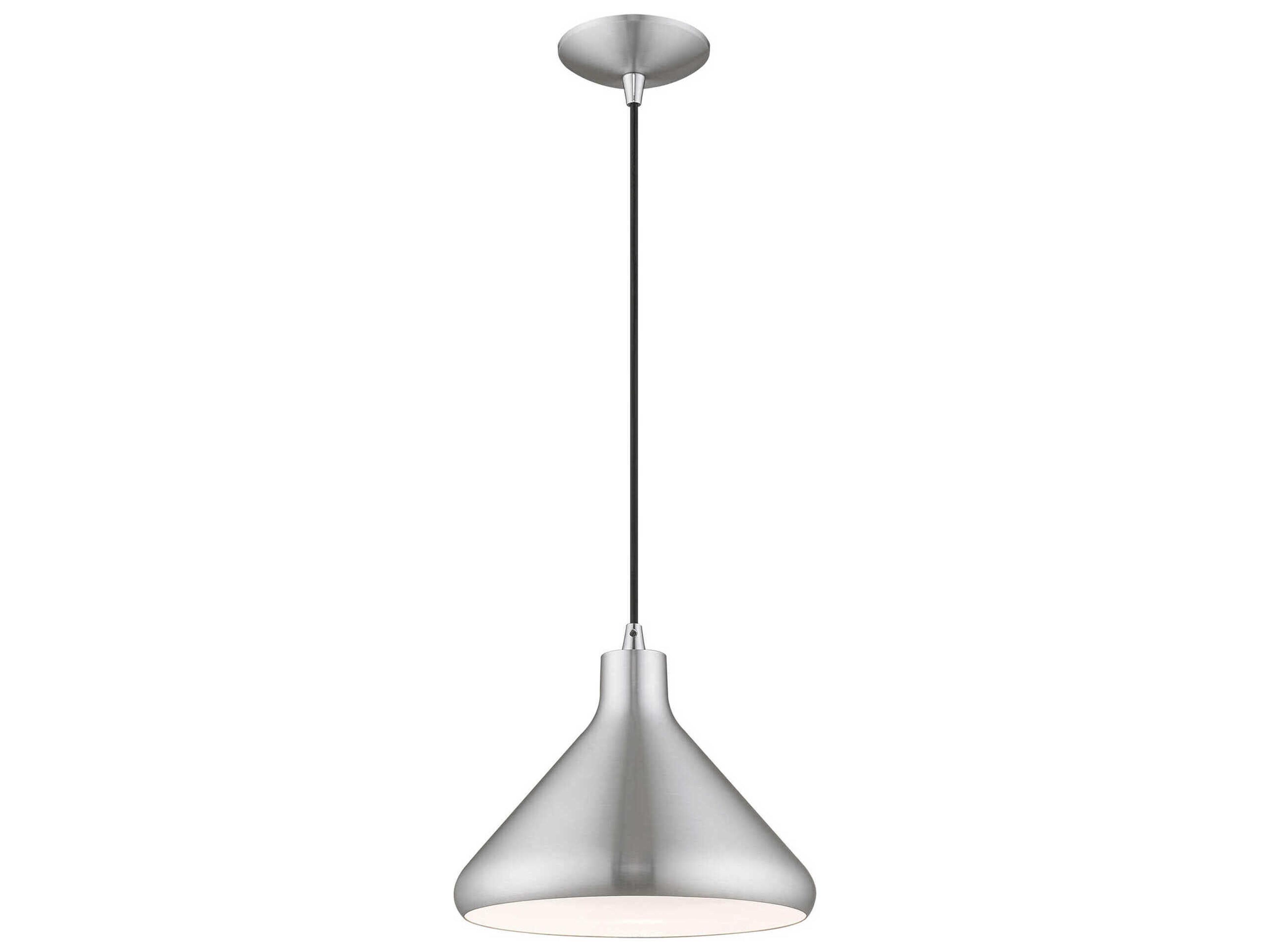 Livex Lighting 1-Light Brushed Aluminum Silver Empire Mini Pendant