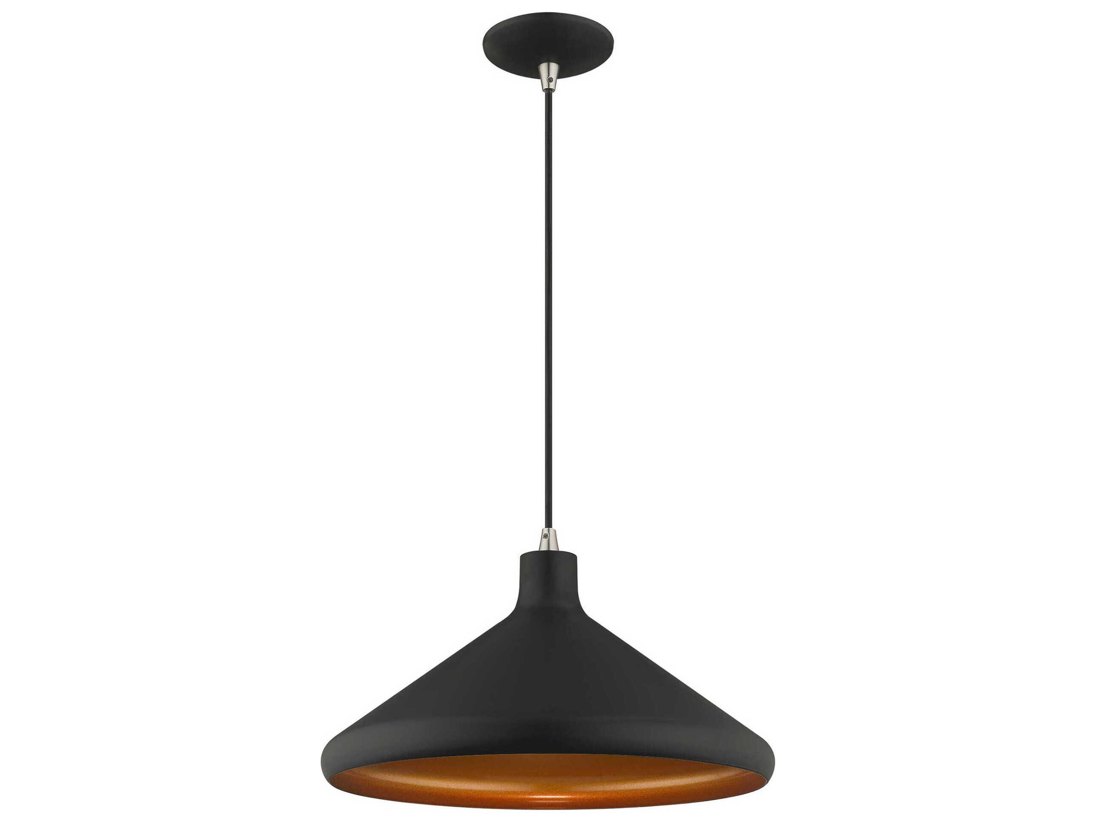 Livex Lighting 1-Light Black Gold Empire Pendant
