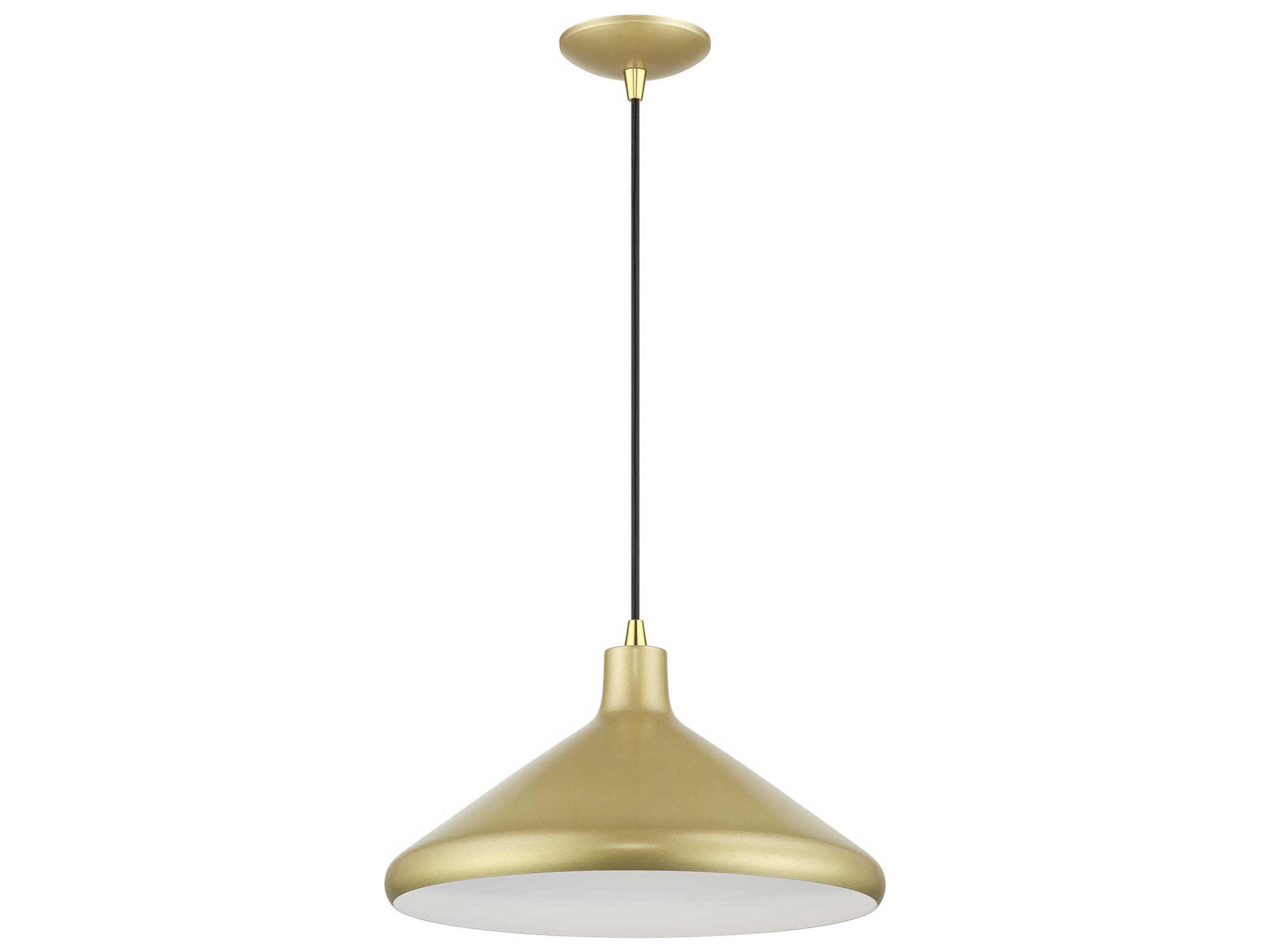 Livex Lighting Geneva 1-Light Soft Gold Polished Brass Pendant