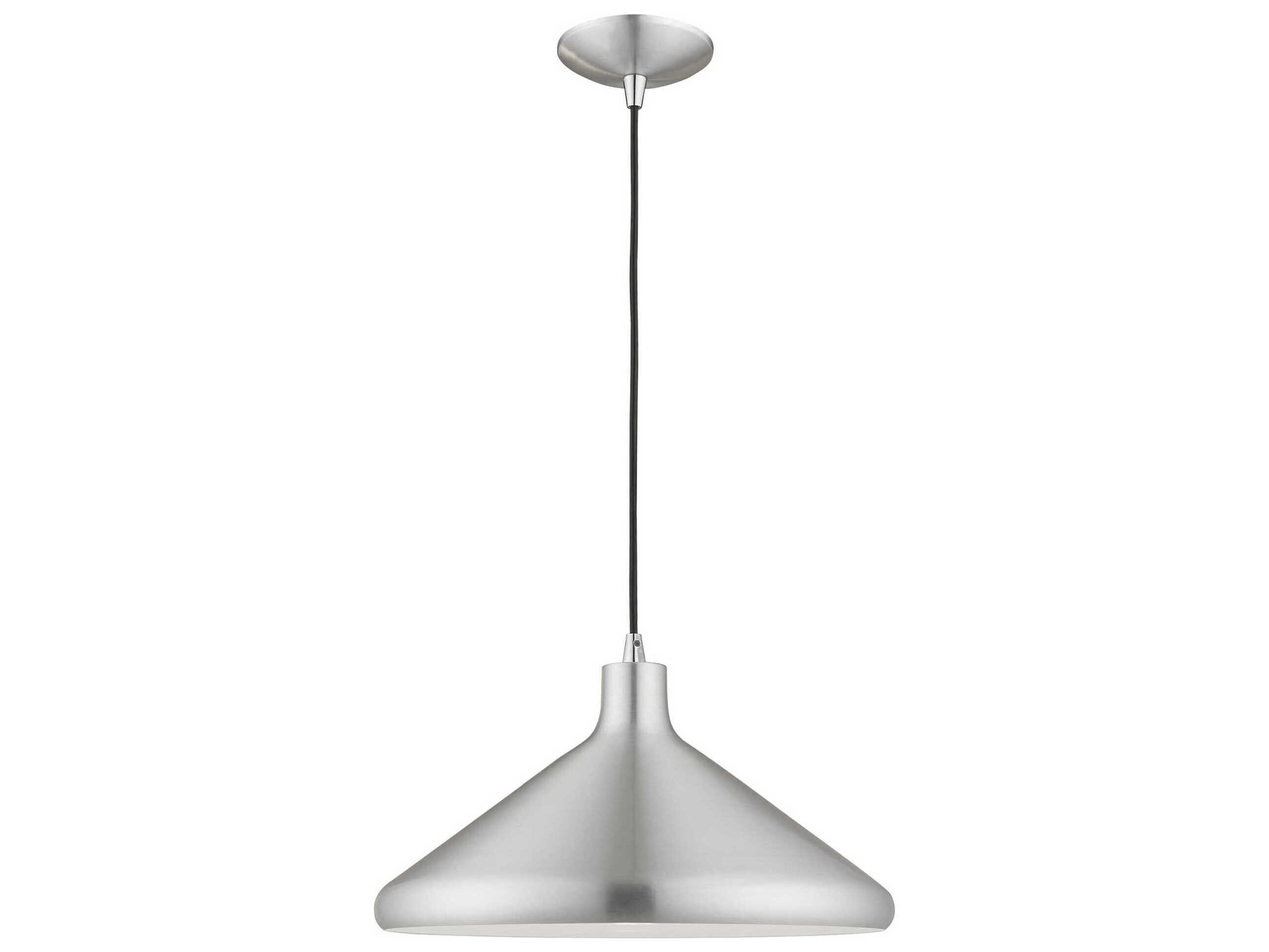 1-Light Brushed Aluminum Silver Empire Pendant