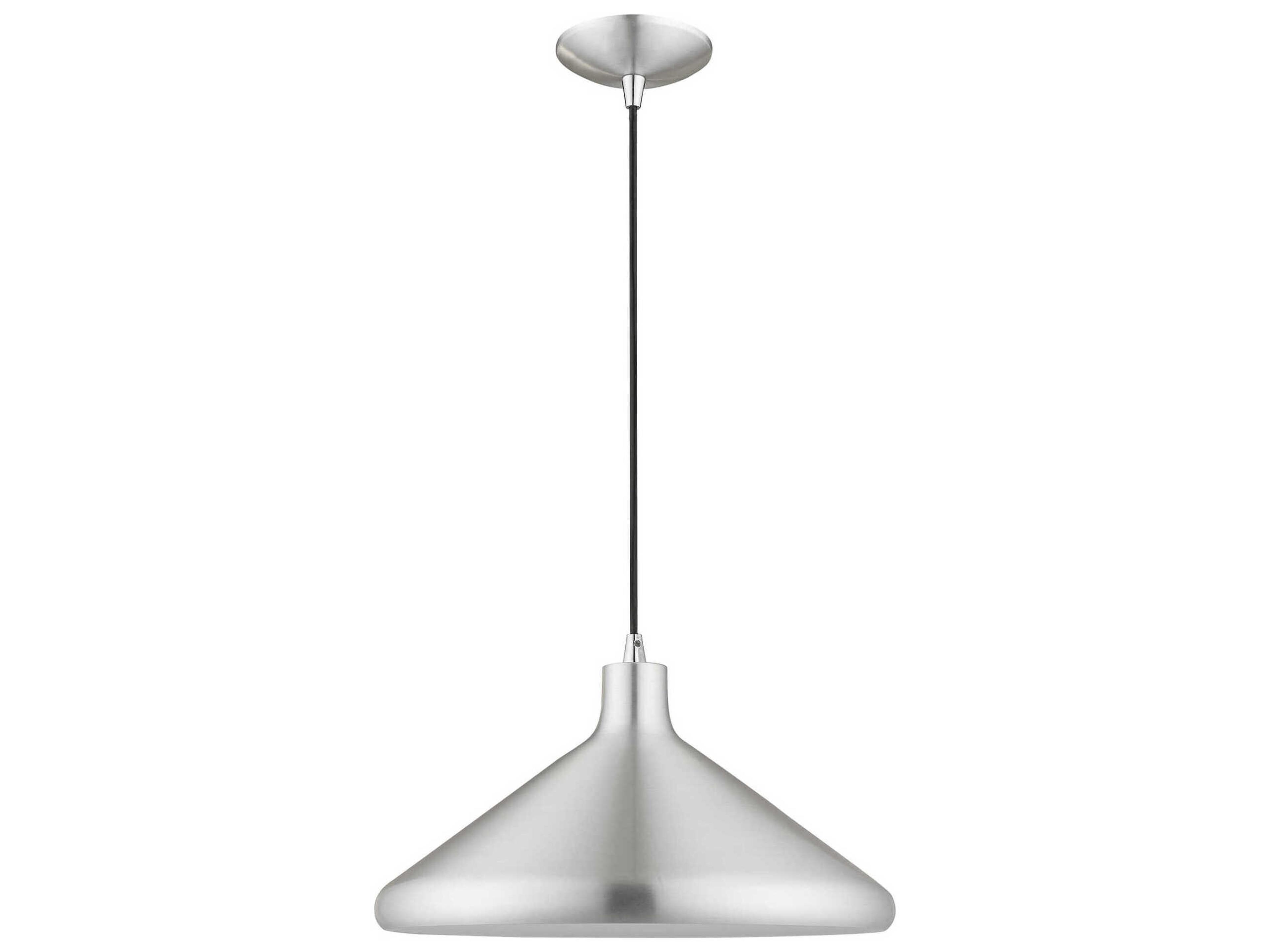 Livex Lighting 1-Light Brushed Aluminum Silver Empire Pendant