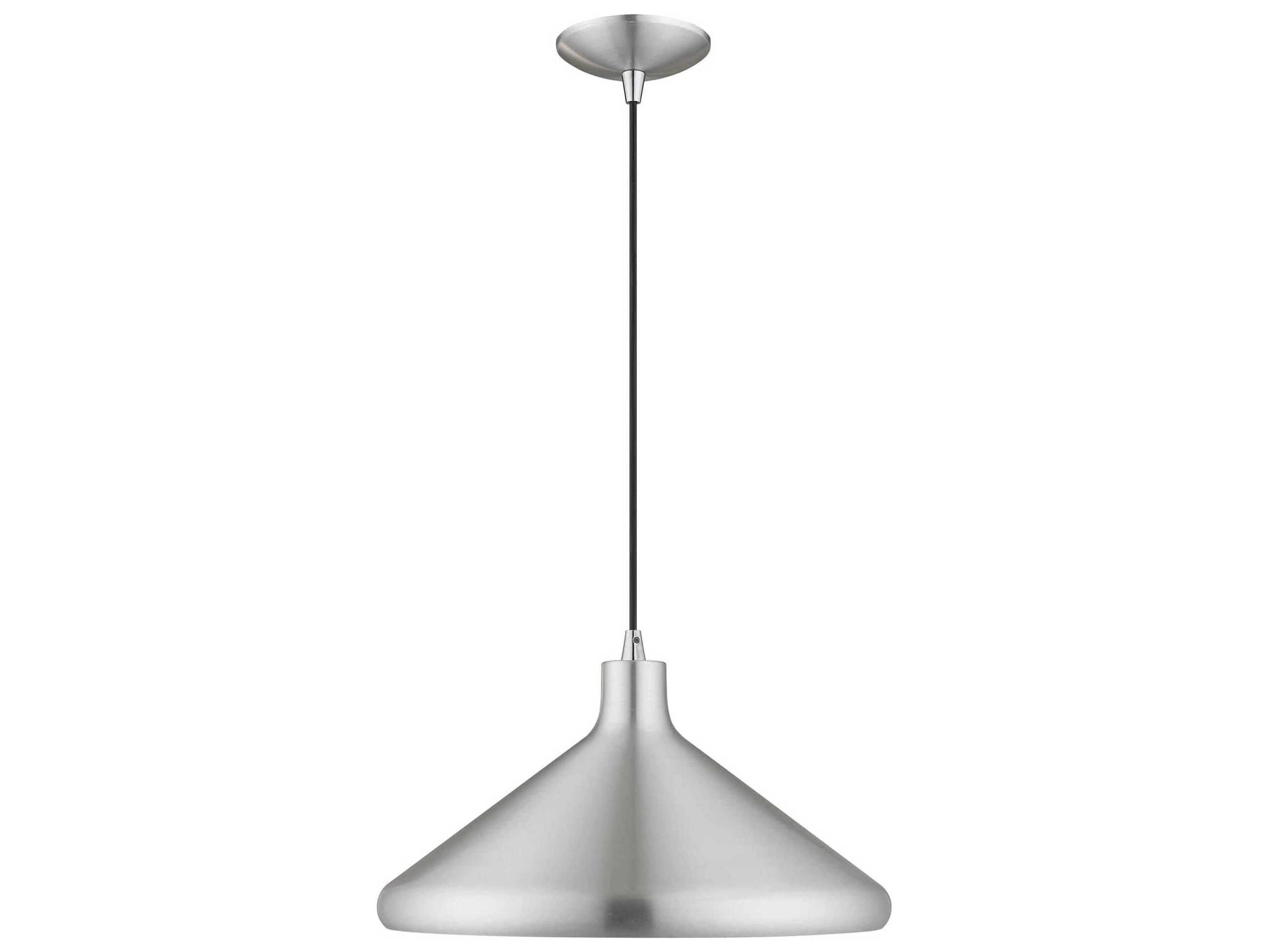Livex Lighting 1-Light Brushed Aluminum Silver Empire Pendant