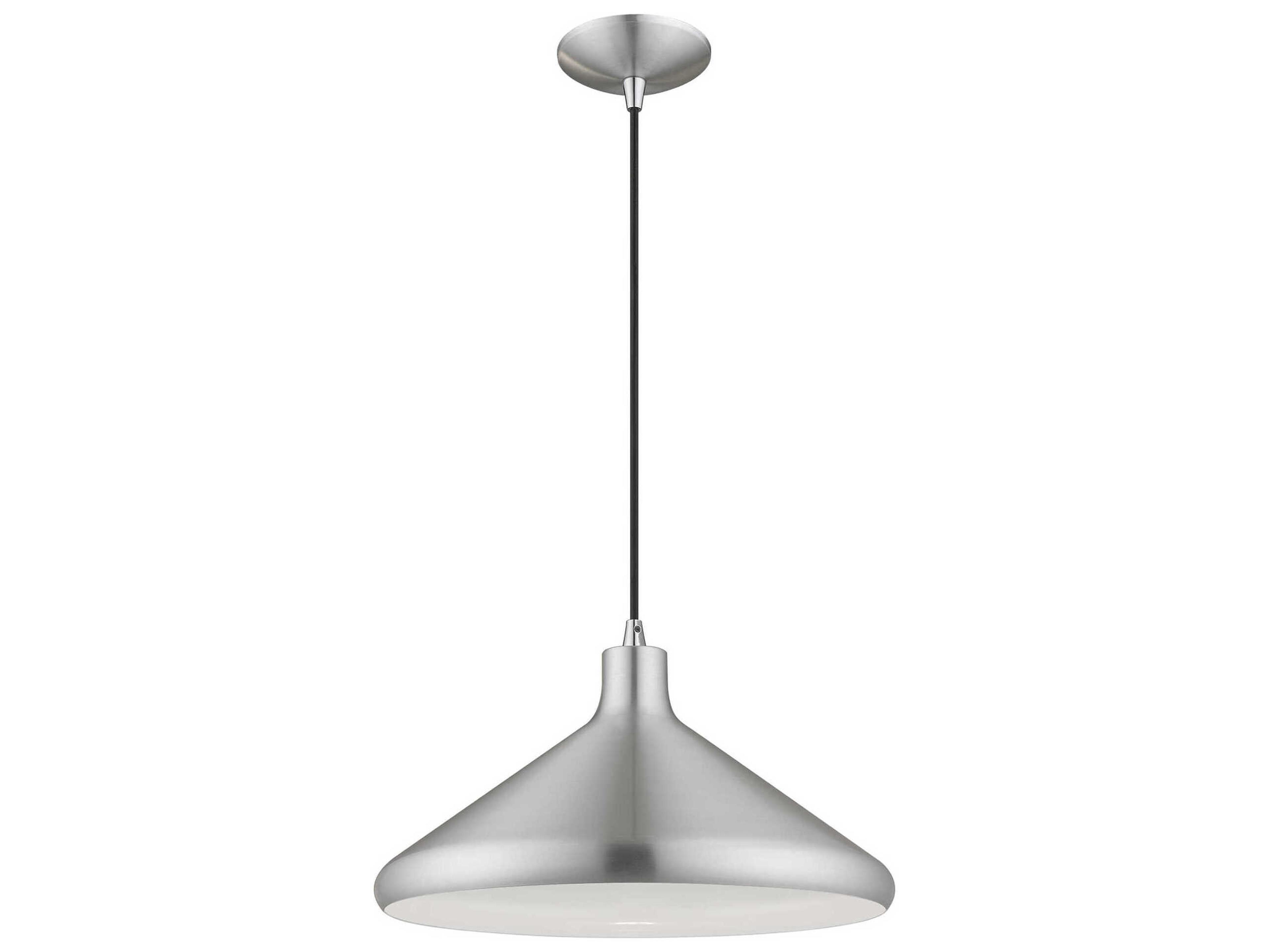 Livex Lighting 1-Light Brushed Aluminum Silver Empire Pendant