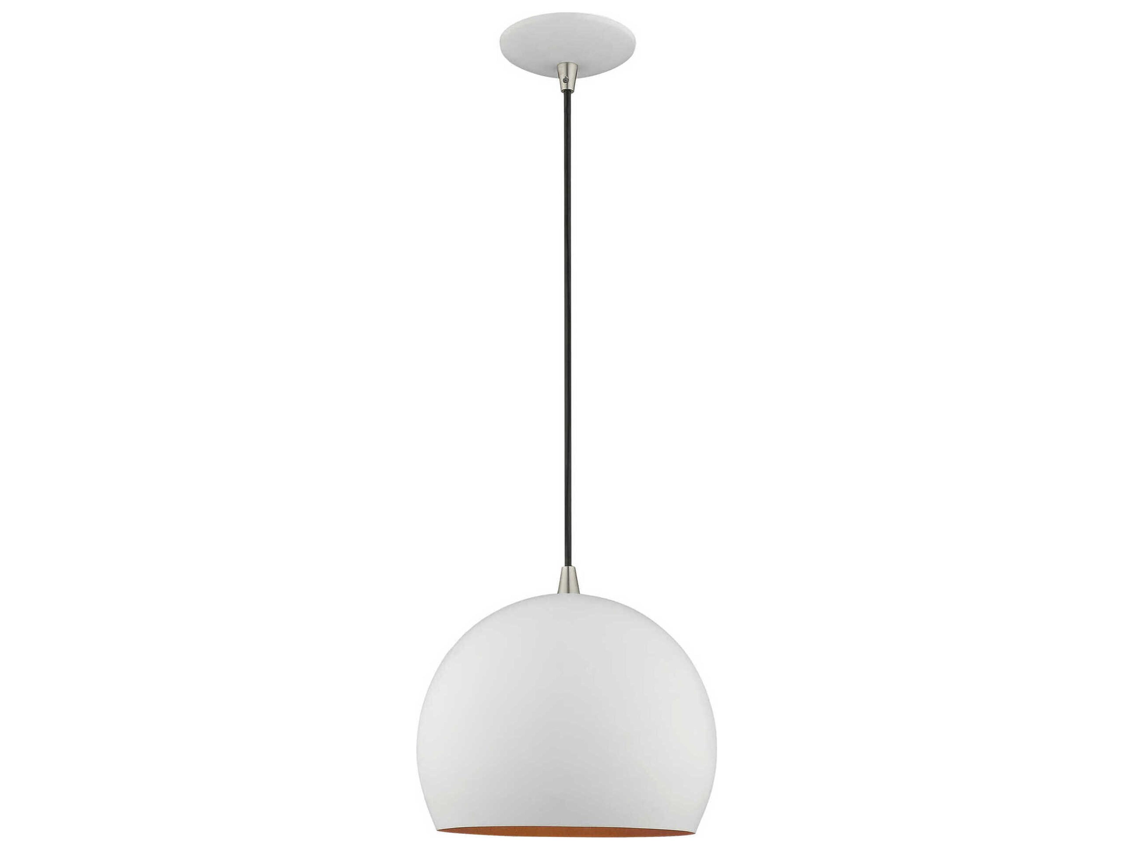 Livex Lighting 1-Light White Gold Dome Mini Pendant