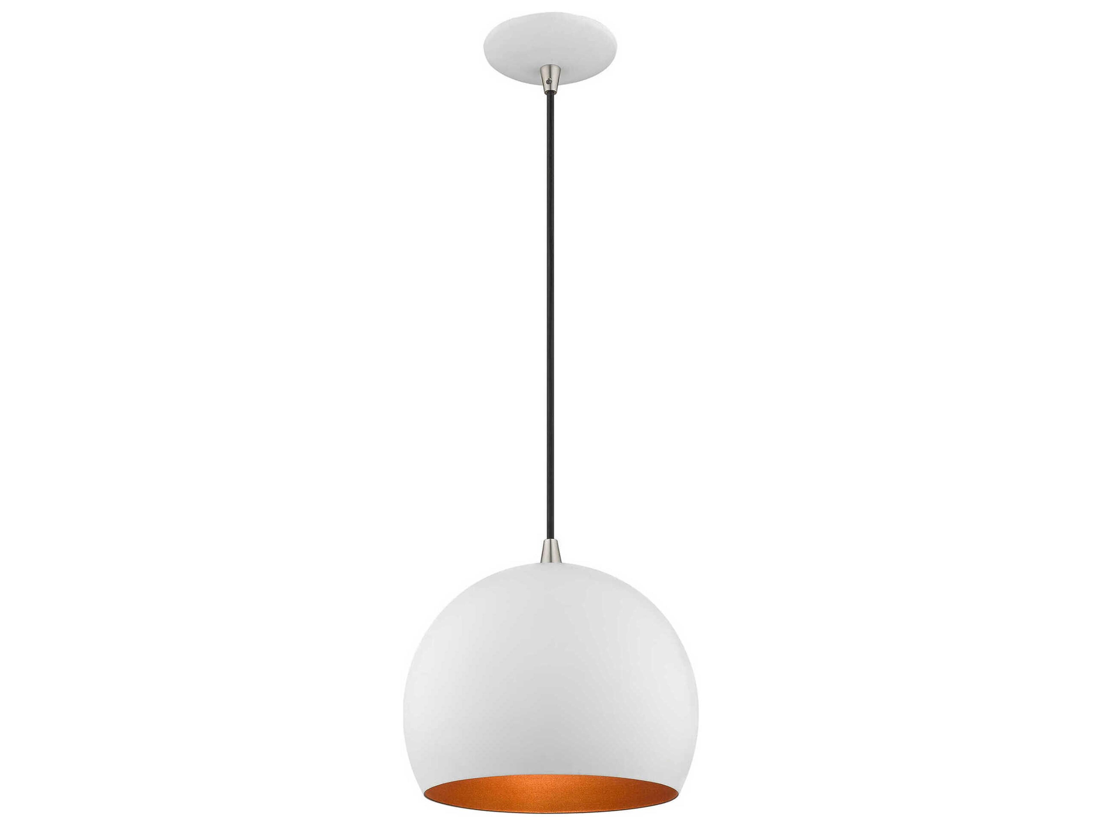 Livex Lighting 1-Light White Gold Dome Mini Pendant