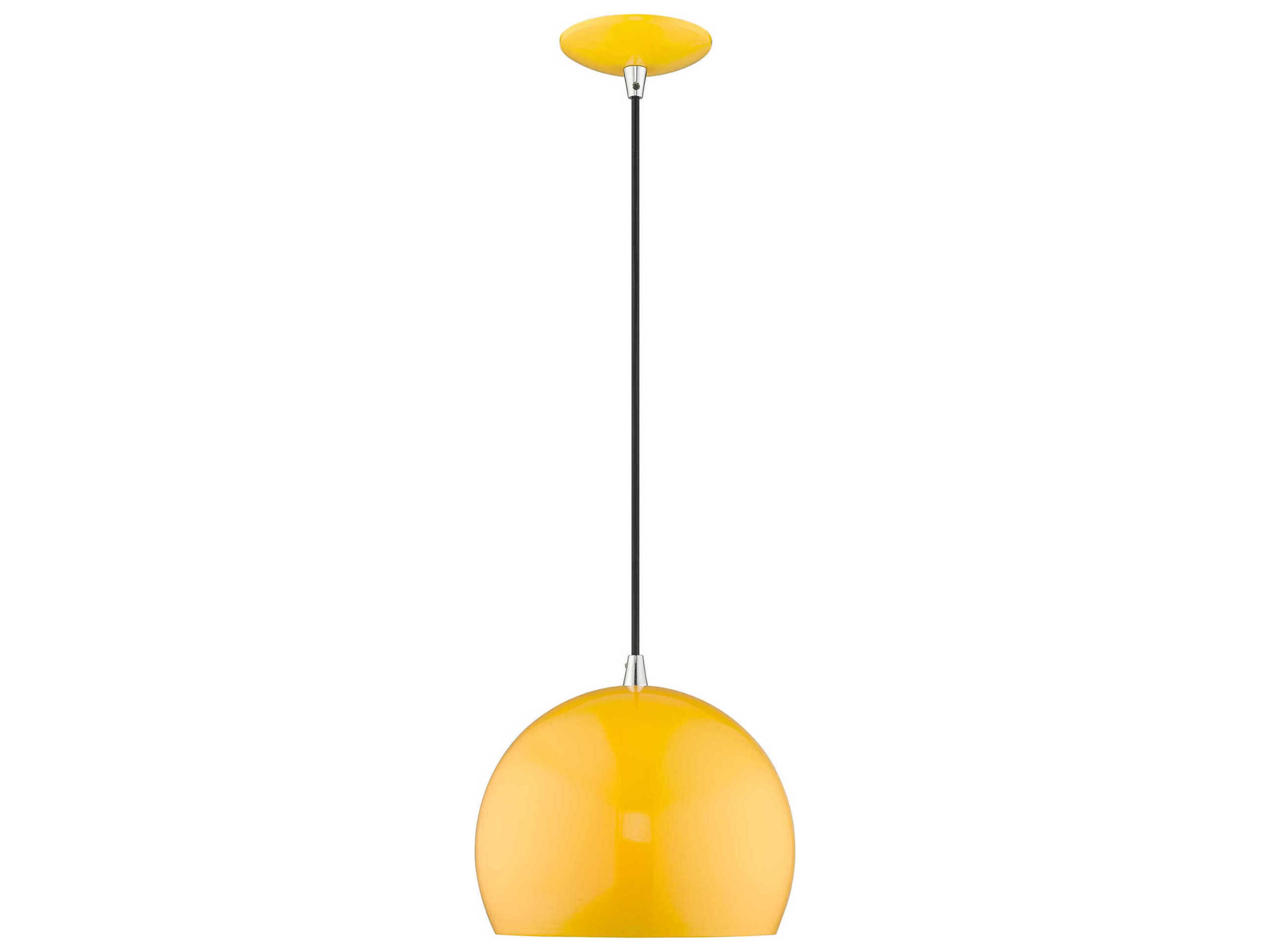 Livex Lighting 1-Light Shiny Orange White Dome Mini Pendant