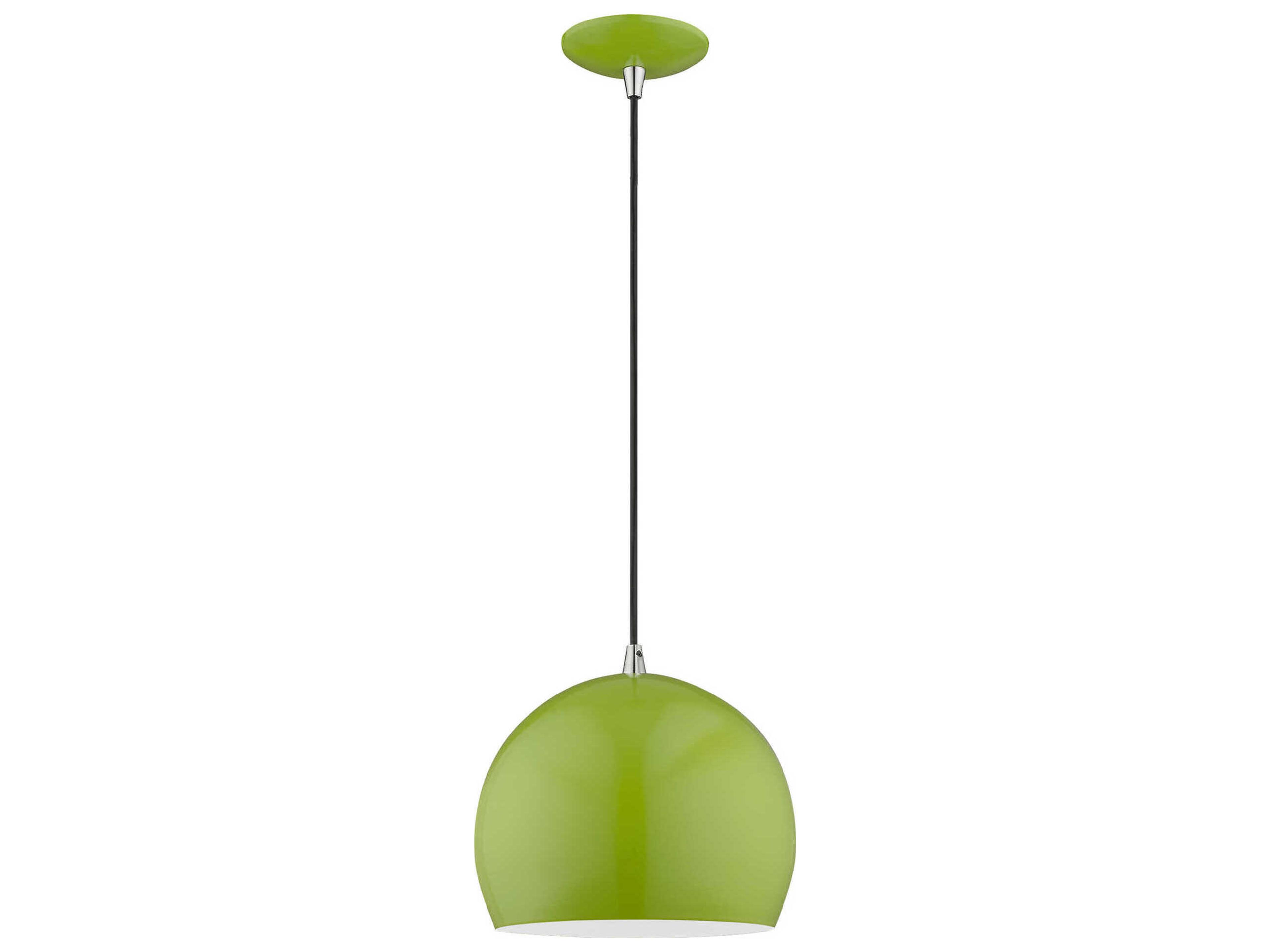 Livex Lighting 1-Light Shiny Apple Green Dome Mini Pendant