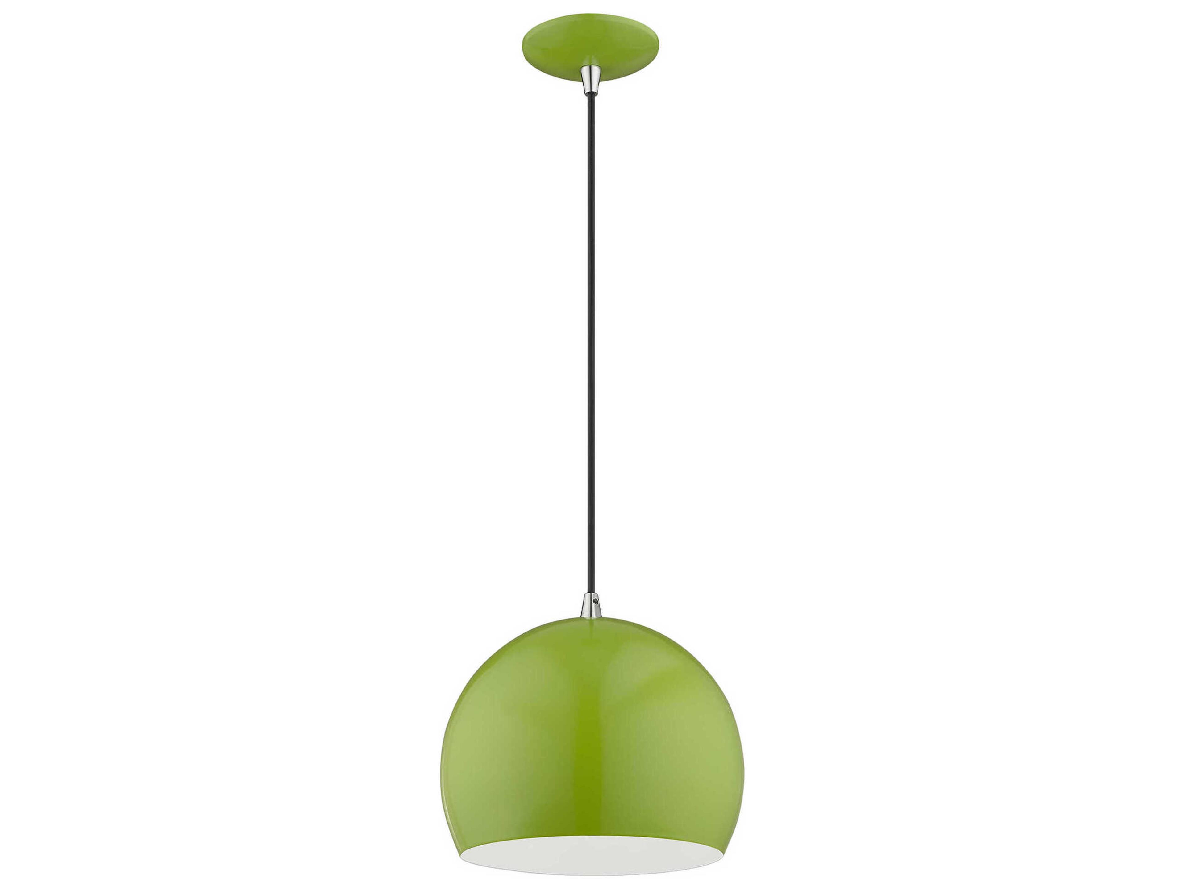 Livex Lighting 1-Light Shiny Apple Green Dome Mini Pendant