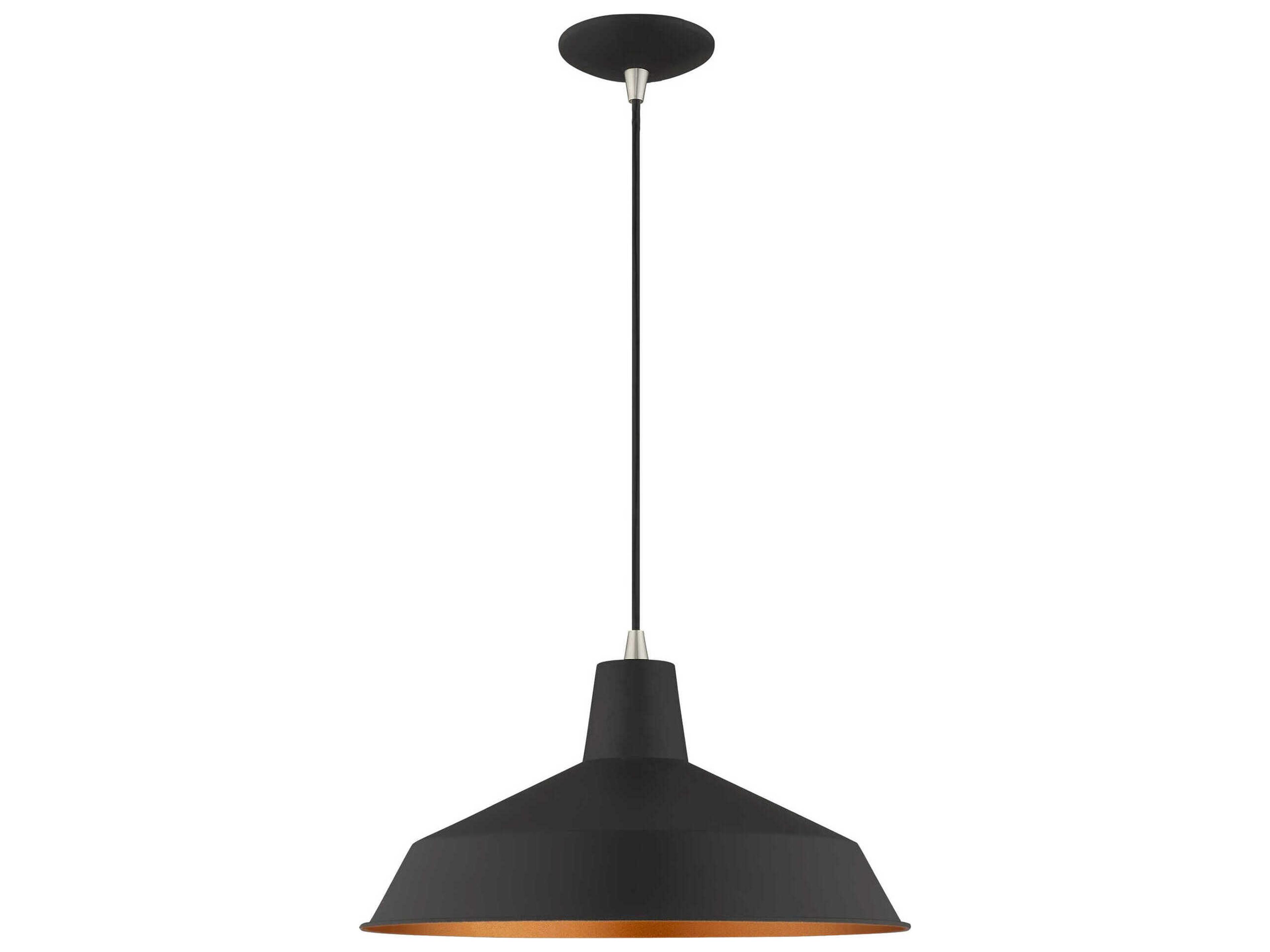 Livex Lighting 1-Light Black Gold Pendant