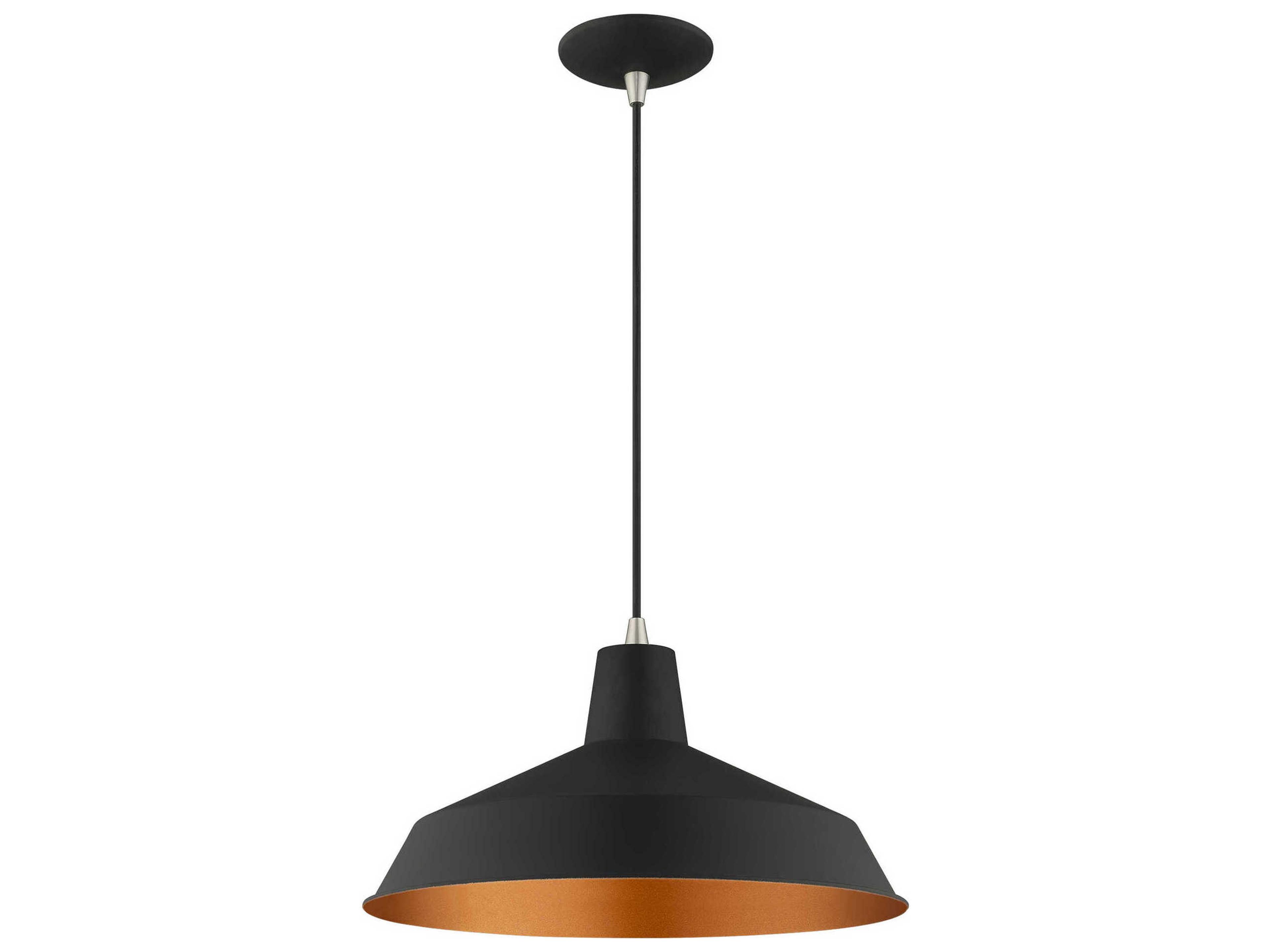 Livex Lighting 1-Light Black Gold Pendant