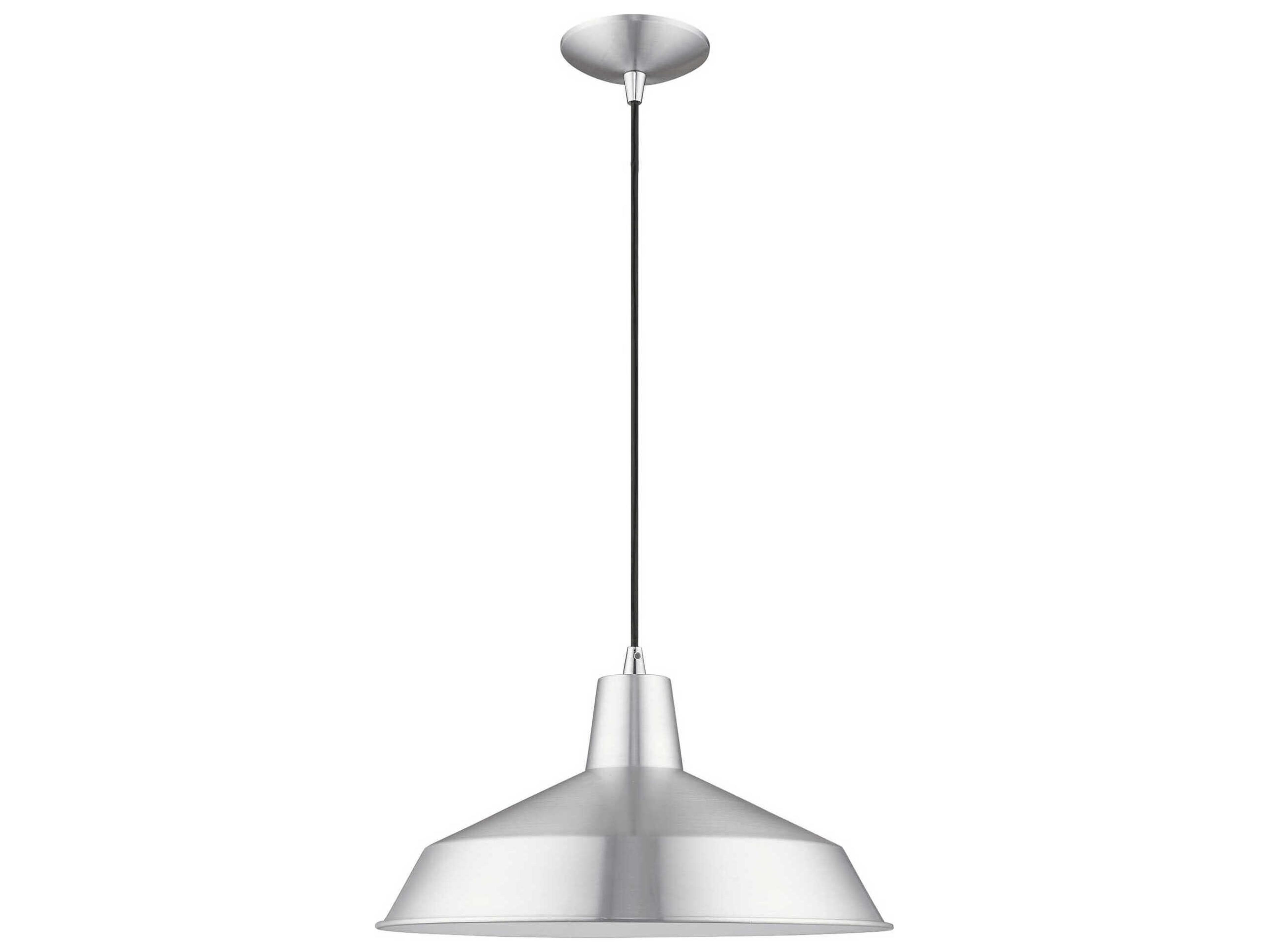 Livex Lighting 1-Light Brushed Aluminum Silver Pendant