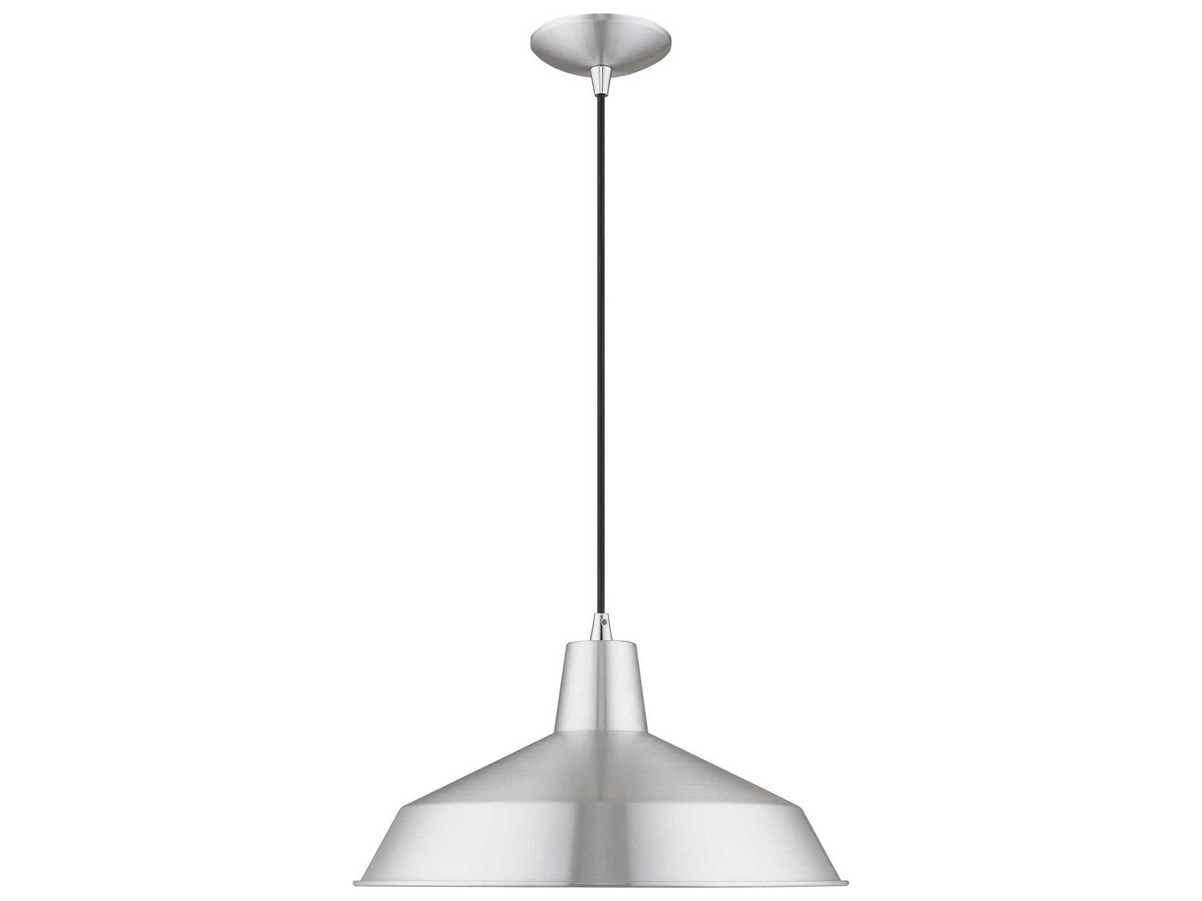 Livex Lighting 1-Light Brushed Aluminum Silver Pendant