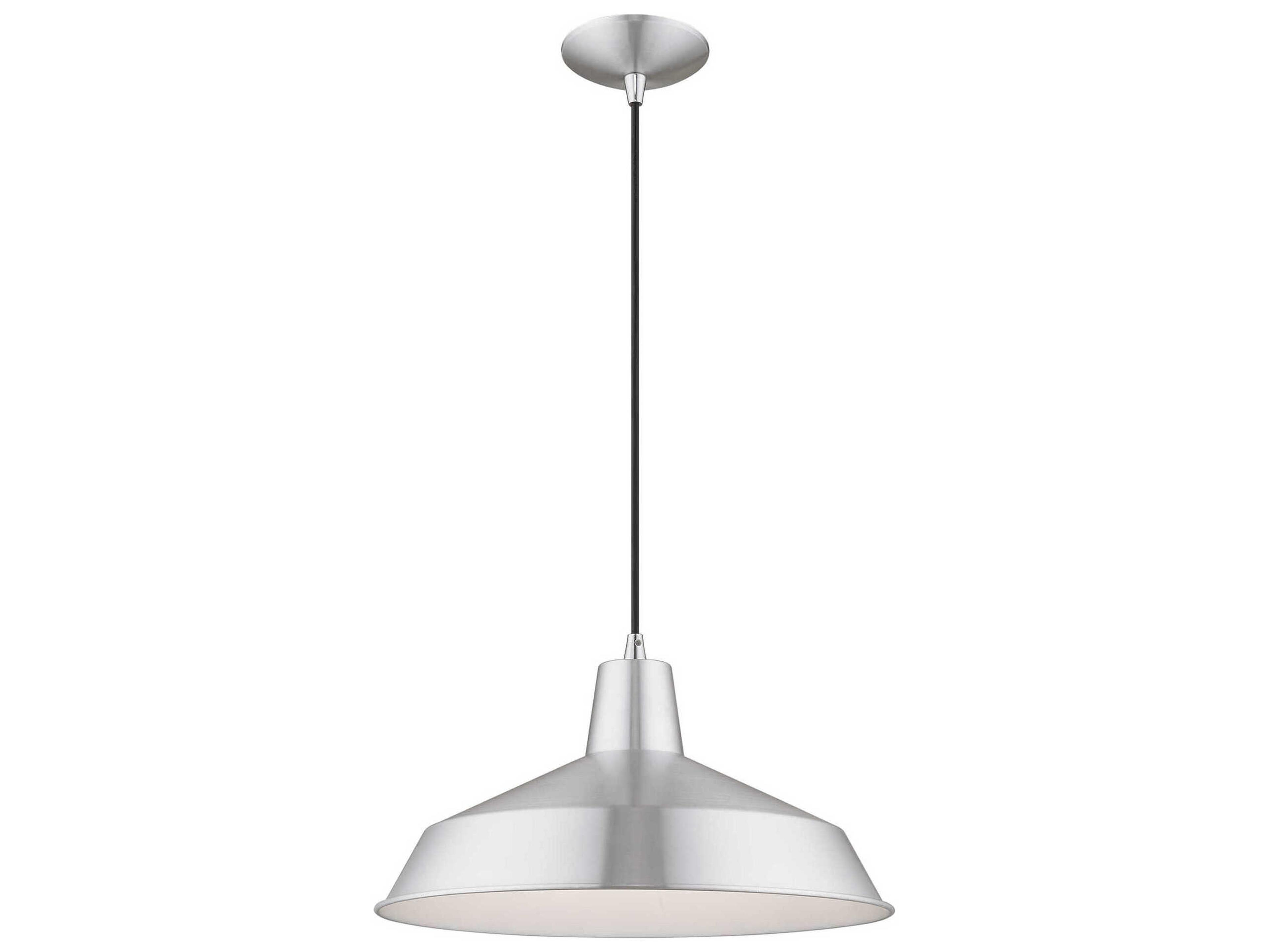 Livex Lighting 1-Light Brushed Aluminum Silver Pendant