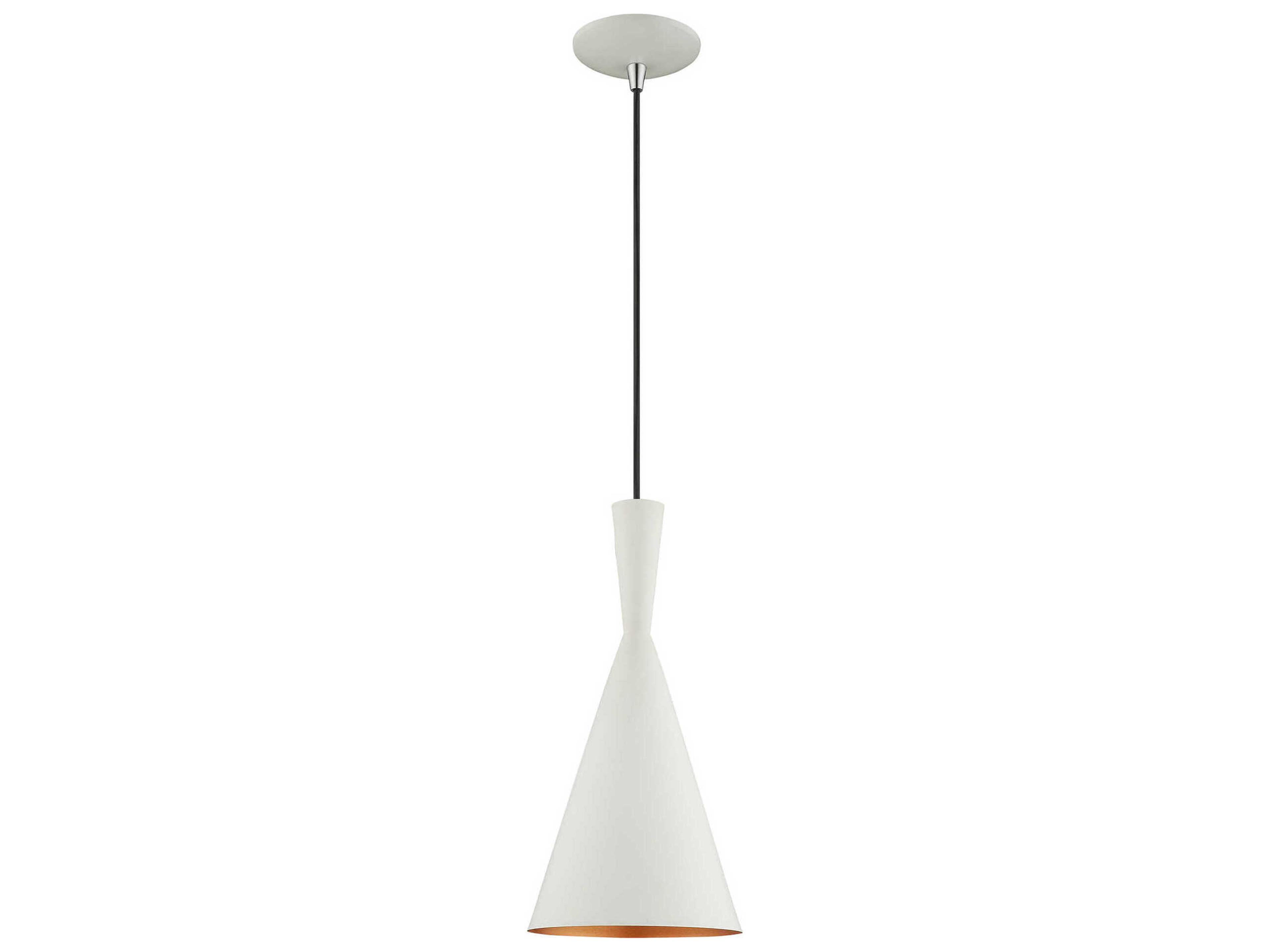 Livex Lighting 1-Light White Gold Mini Pendant