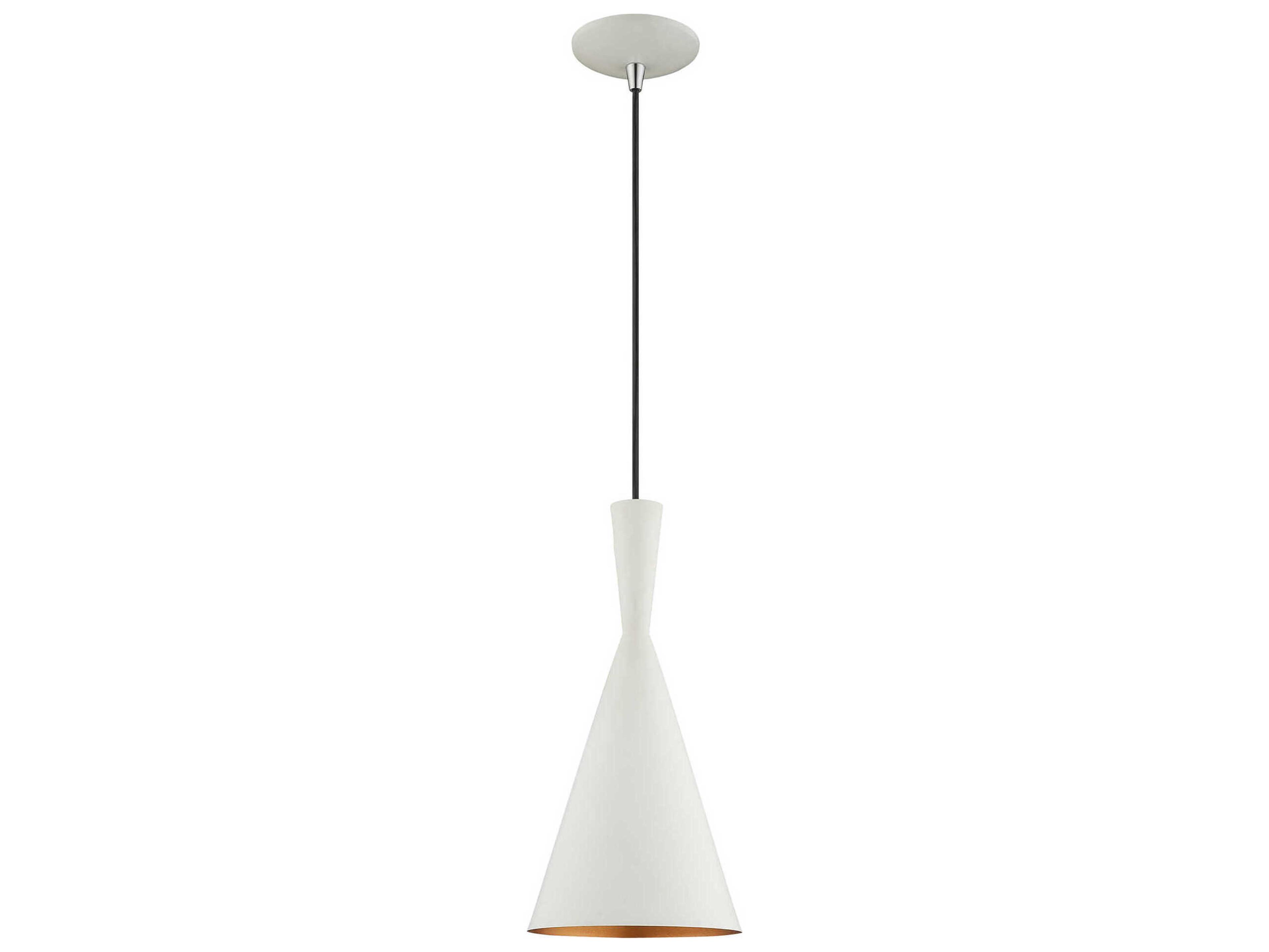 Livex Lighting 1-Light White Gold Mini Pendant